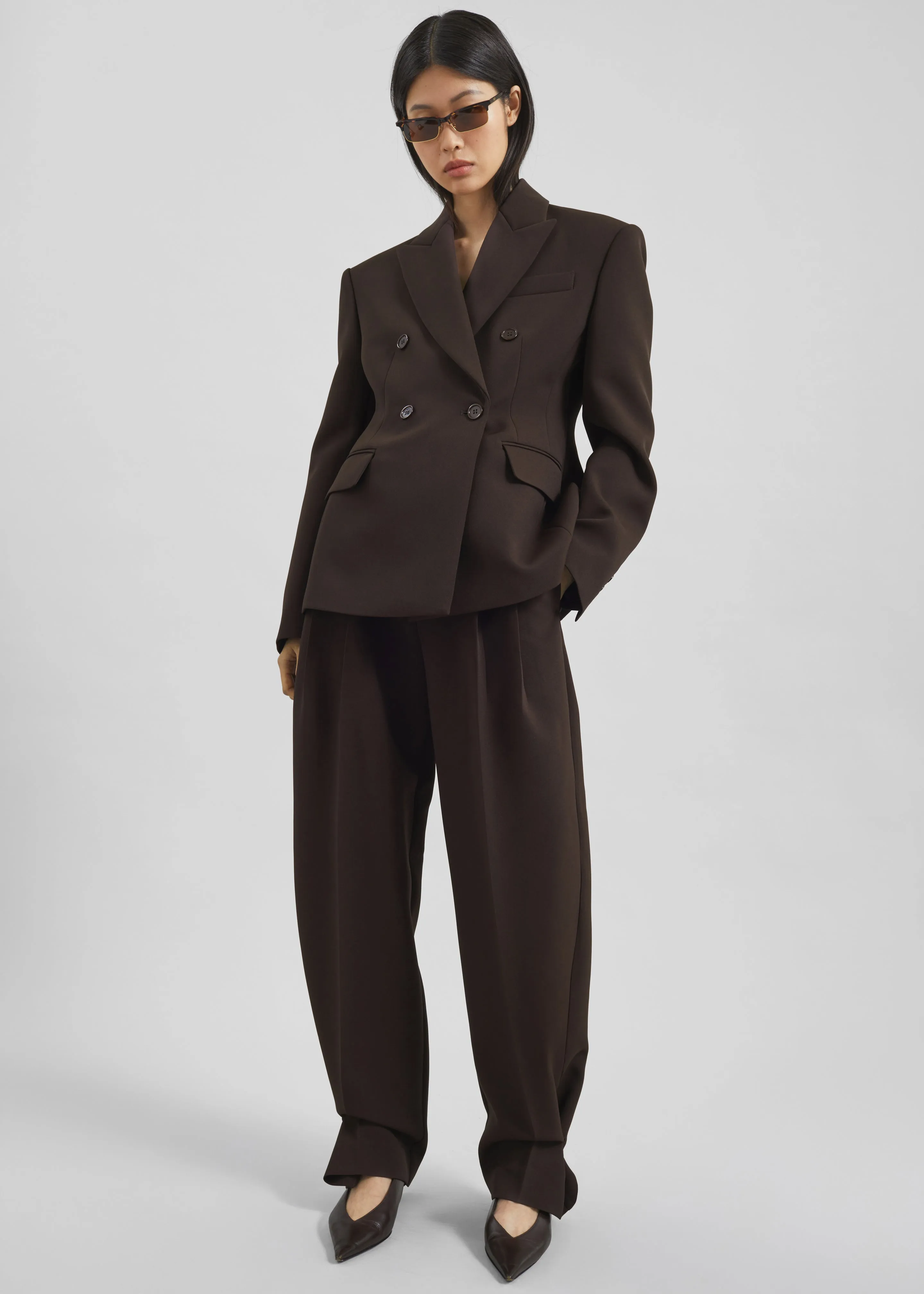 Doyer Pleated Trousers - Brown sold by Frankie Shop