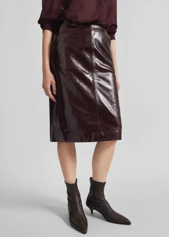 Remain Midi Leather Skirt - Zinfandel made by Frankie Shop
