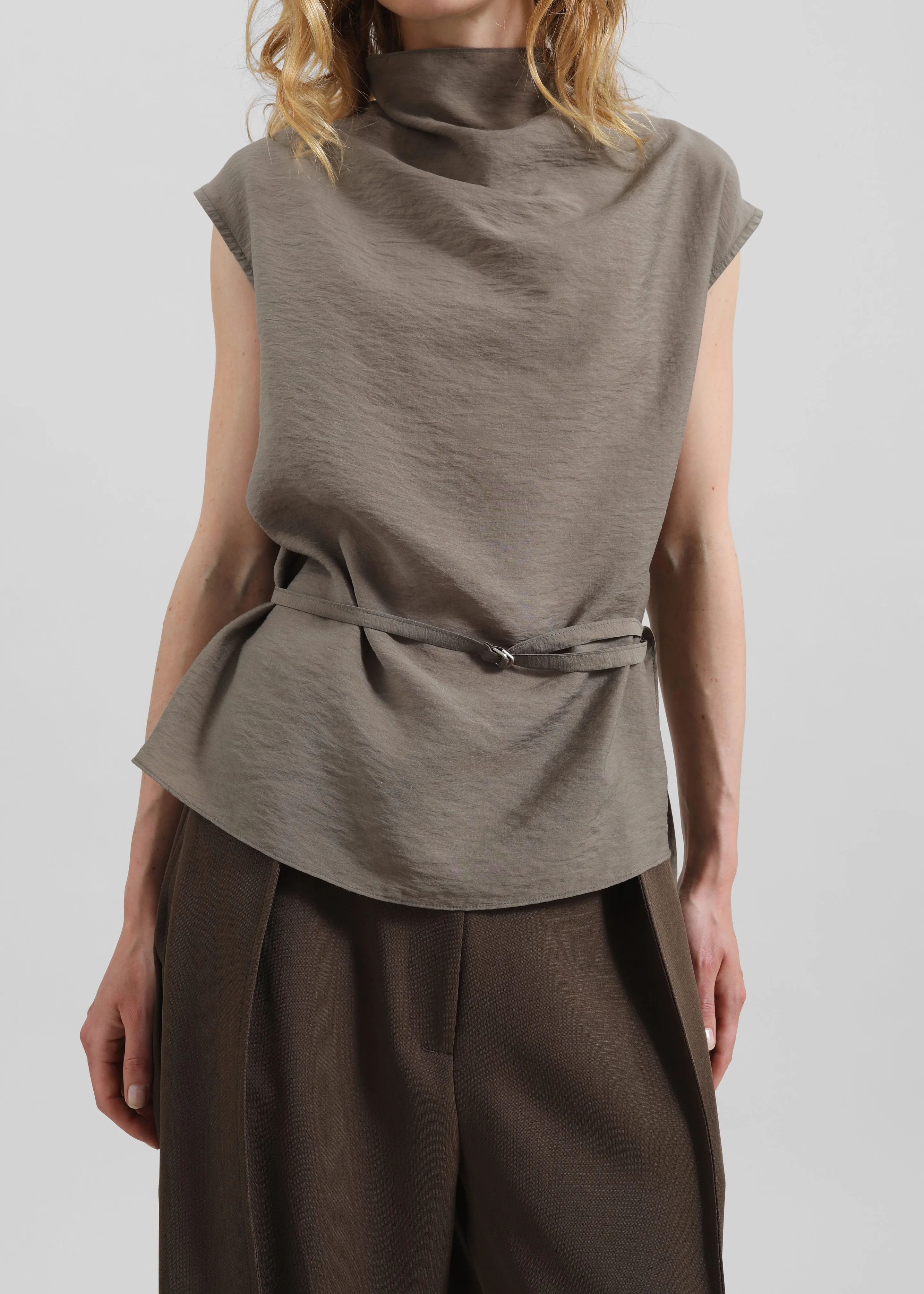 Ivara Fluid Belted Top - Dark Taupe sold by Frankie Shop product image thumbnail 2