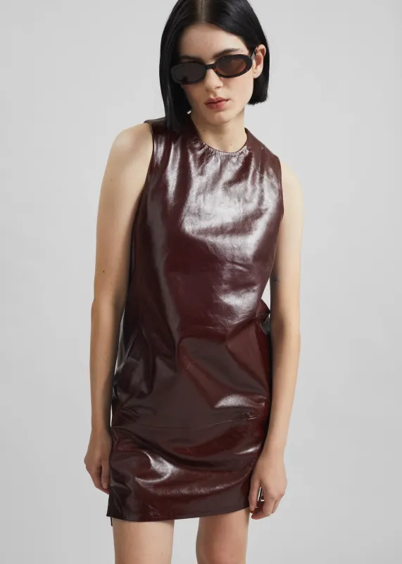 Remain Mini Leather Dress - Zinfandel made by Frankie Shop