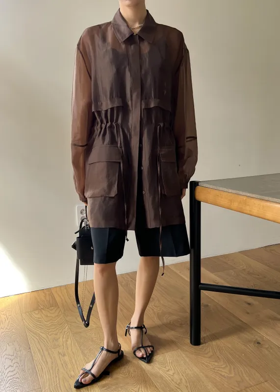 Montaro Sheer Light Jacket - Brown sold by Frankie Shop