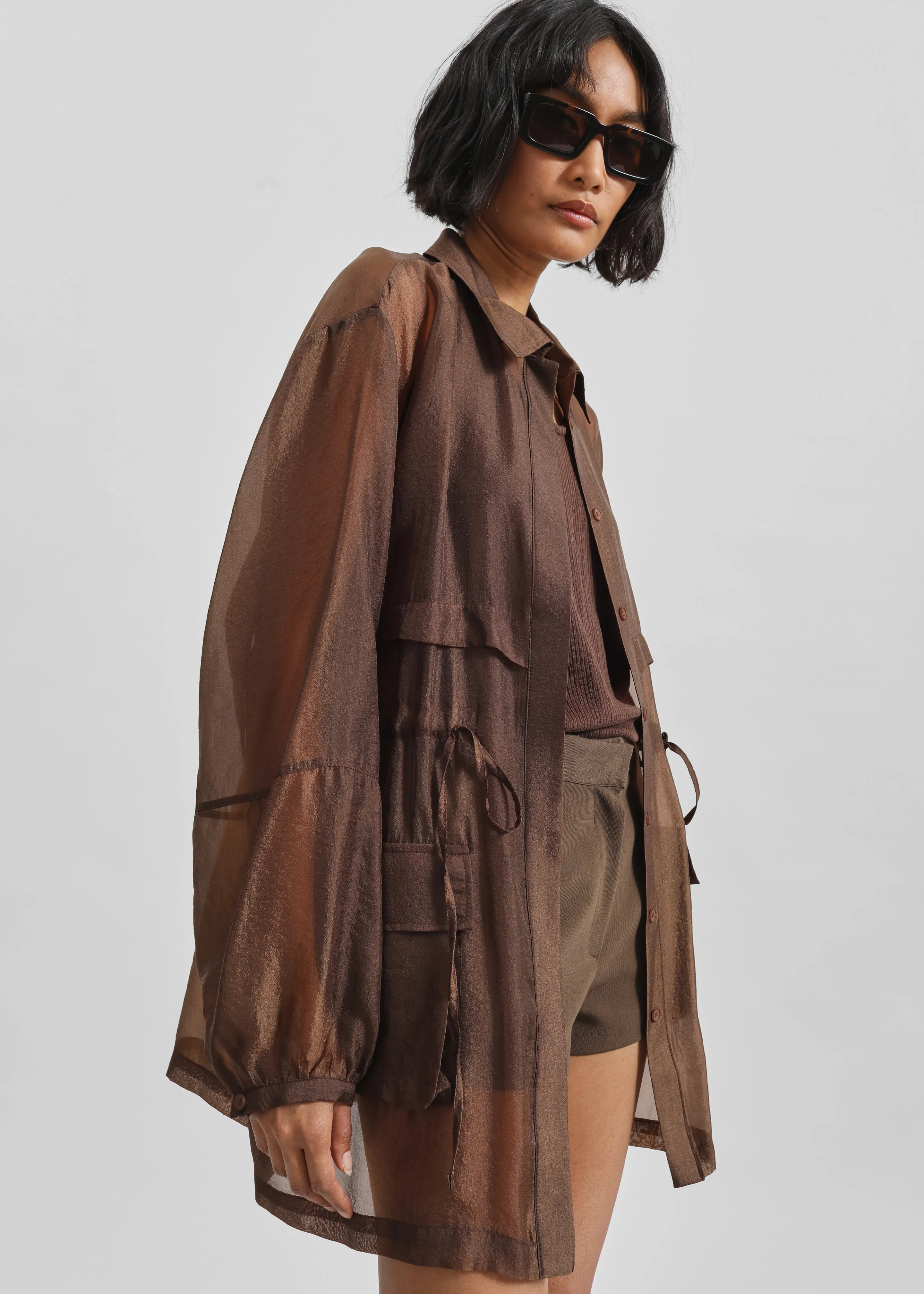 Montaro Sheer Light Jacket - Brown sold by Frankie Shop product image thumbnail 5