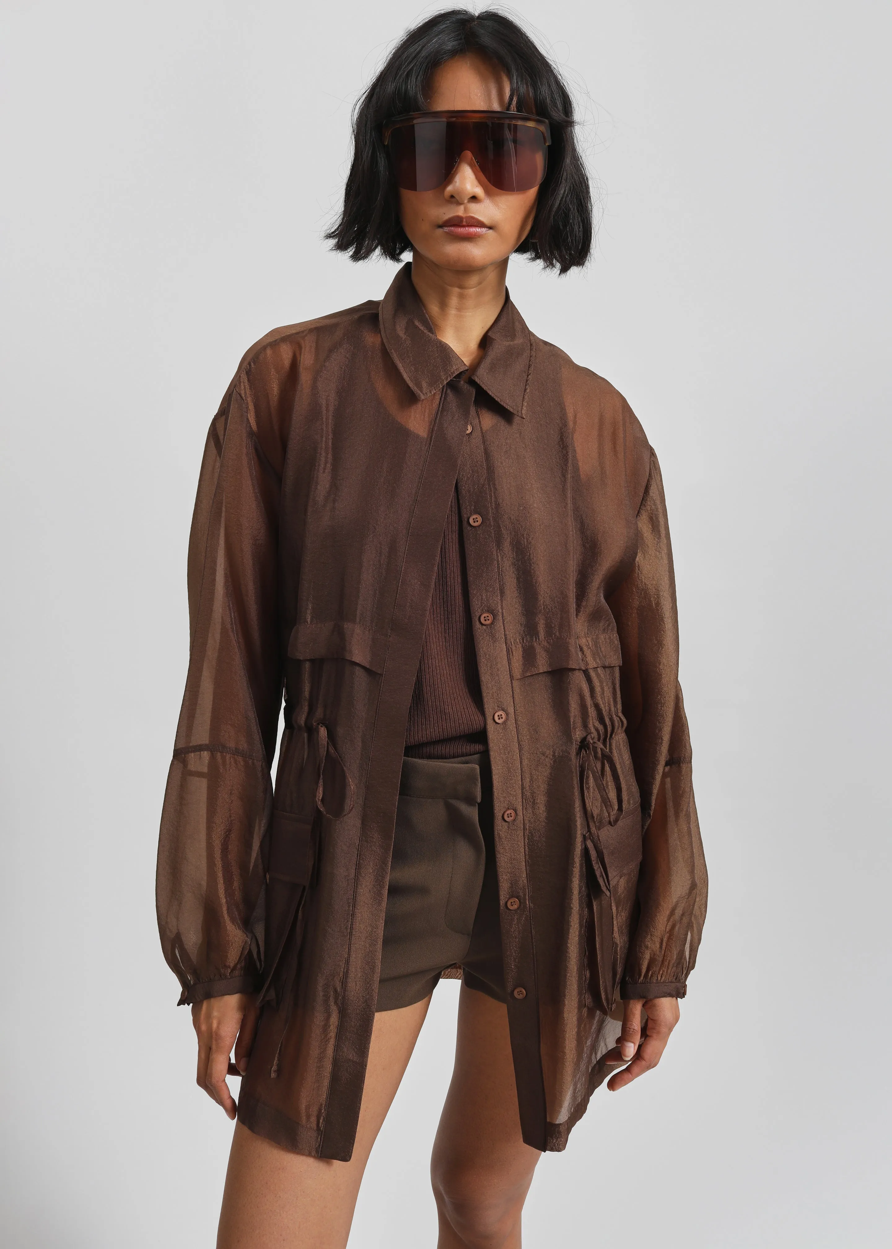 Montaro Sheer Light Jacket - Brown sold by Frankie Shop product image thumbnail 3