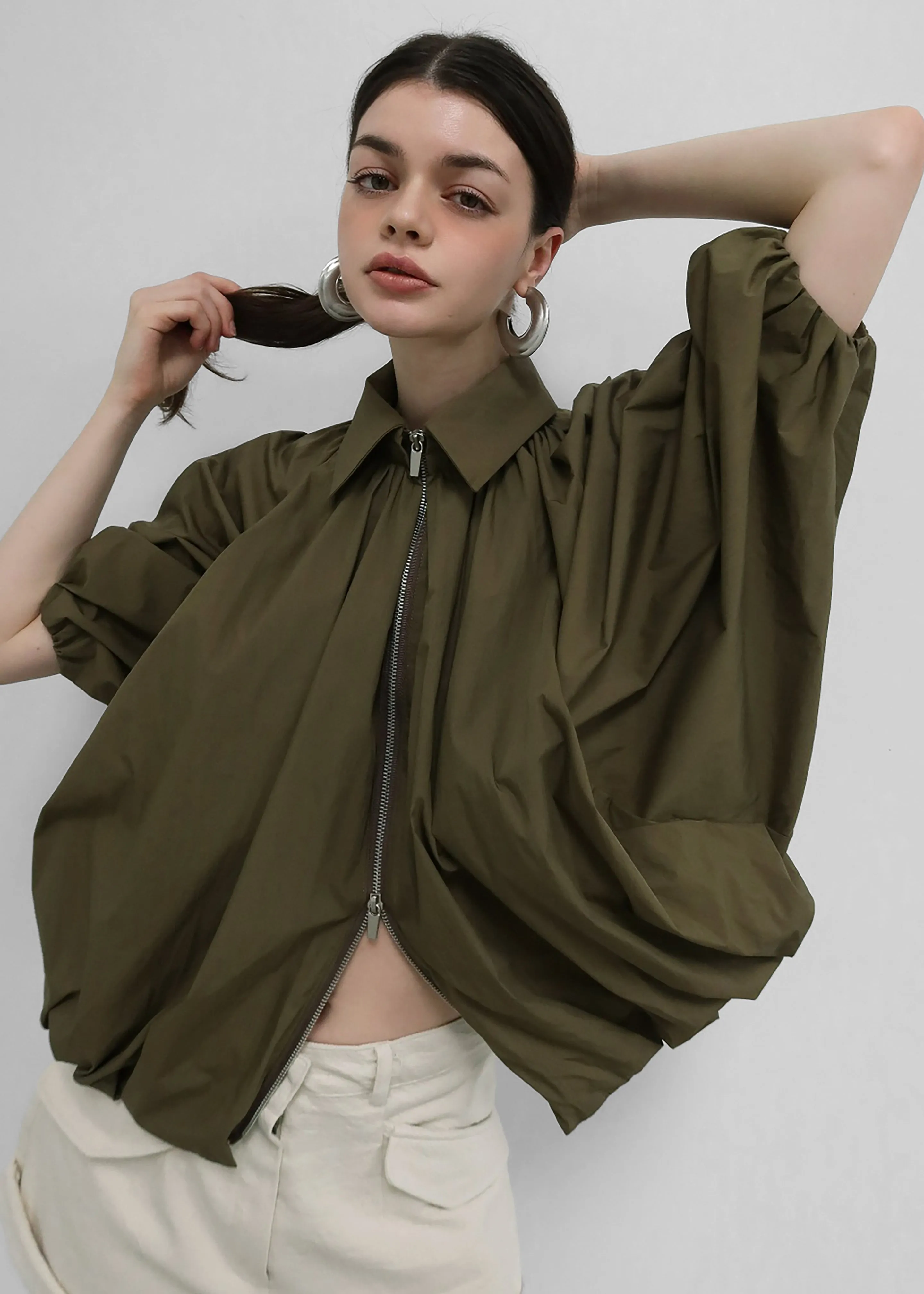Murray Batwing Sleeve Balloon Jacket - Olive Brown sold by Frankie Shop product image thumbnail 3