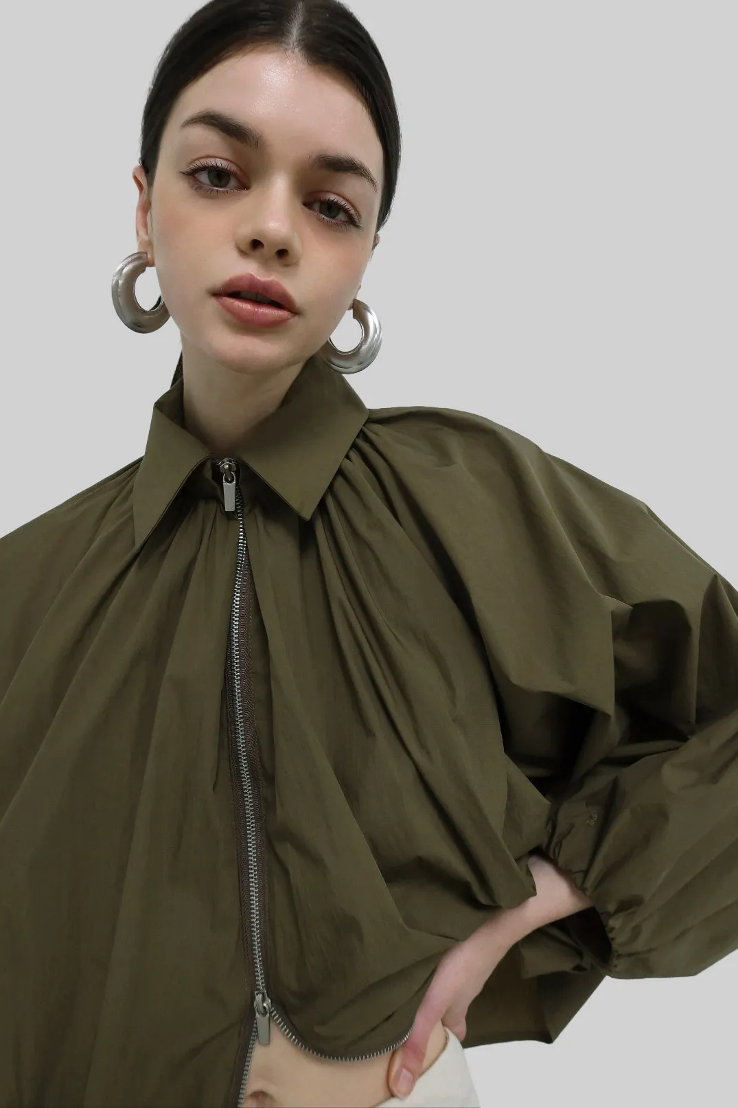 Murray Batwing Sleeve Balloon Jacket - Olive Brown sold by Frankie Shop product image thumbnail 2