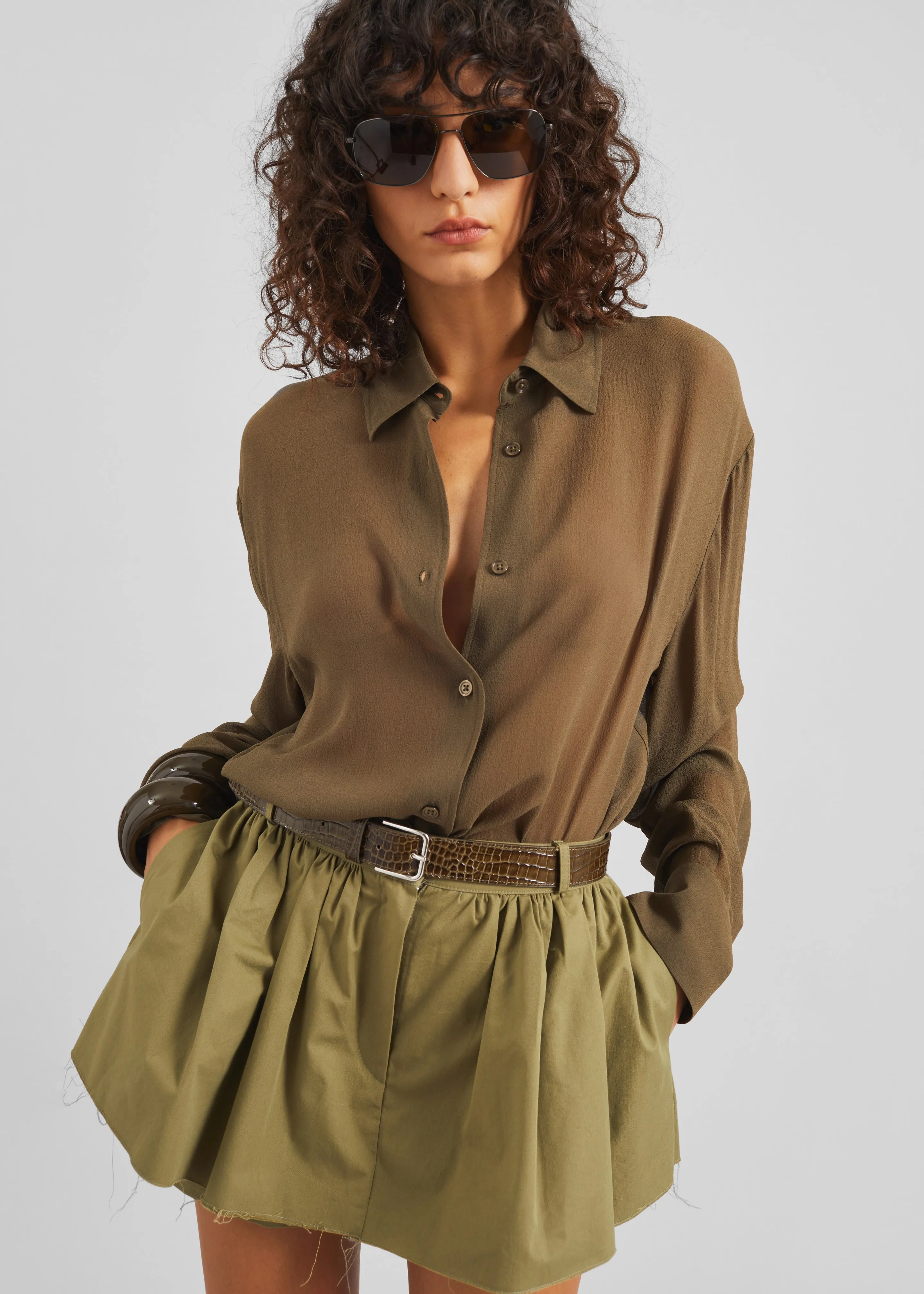 Raheny Mini Skort - Olive sold by Frankie Shop