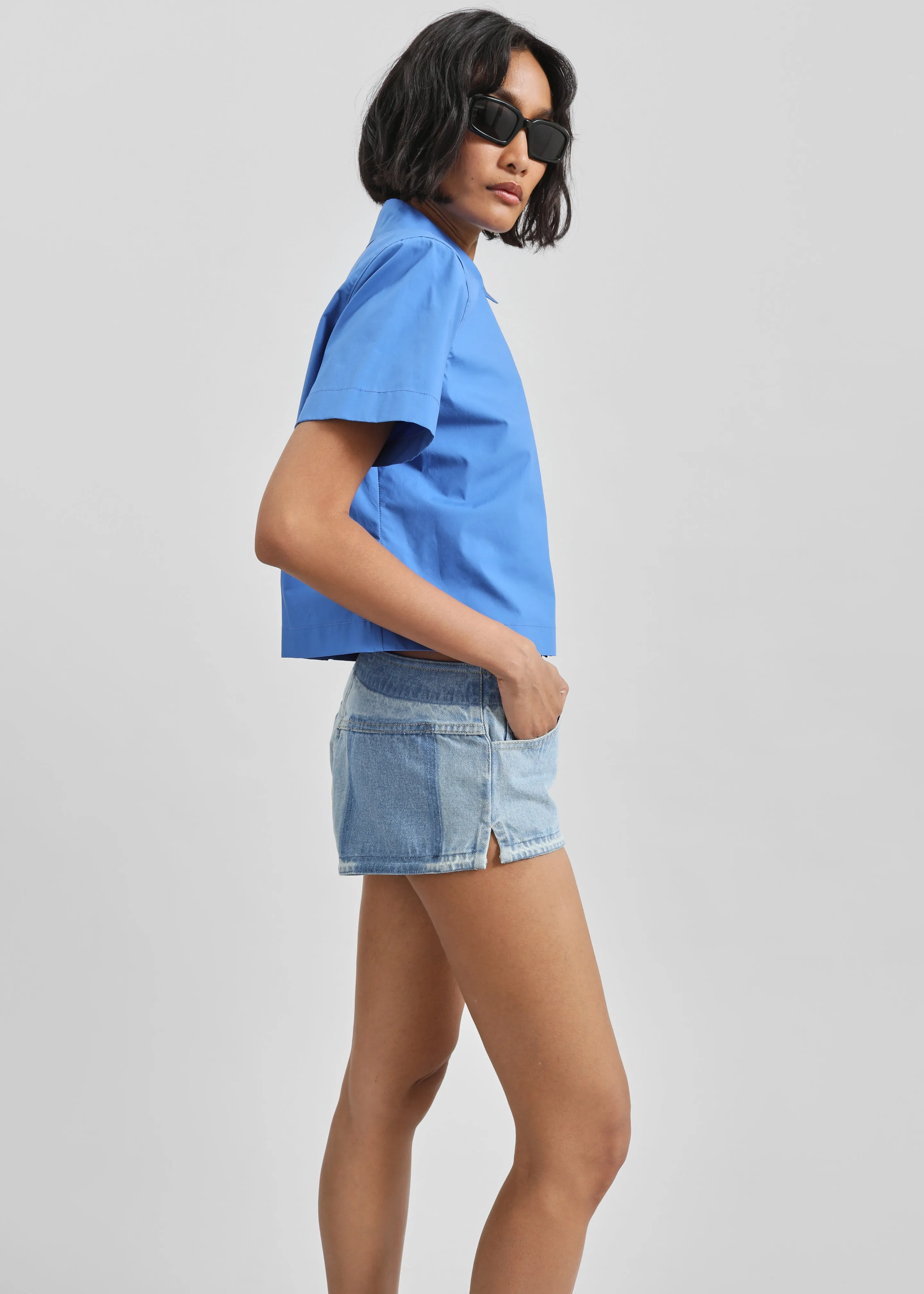 Christopher Esber Reconstruct Denim Micro Shorts - Indigo sold by Frankie Shop product image thumbnail 4