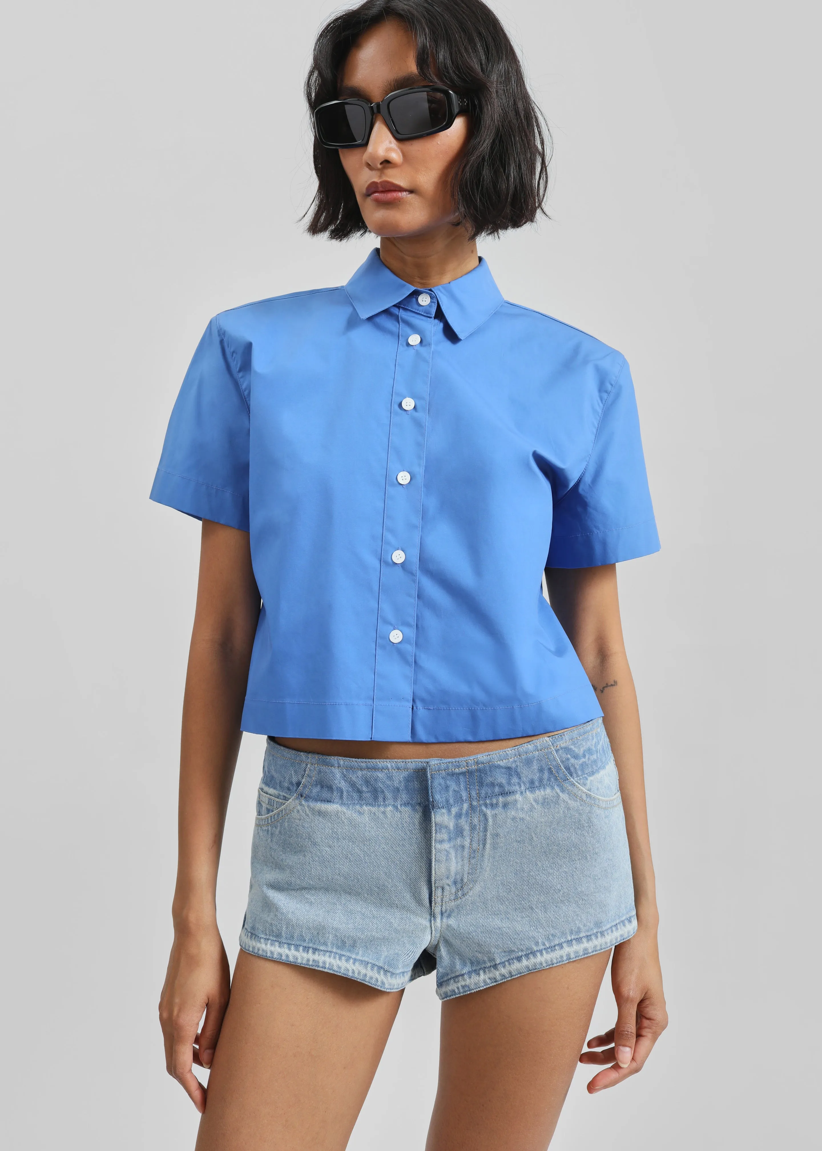 Christopher Esber Reconstruct Denim Micro Shorts - Indigo sold by Frankie Shop product image thumbnail 5