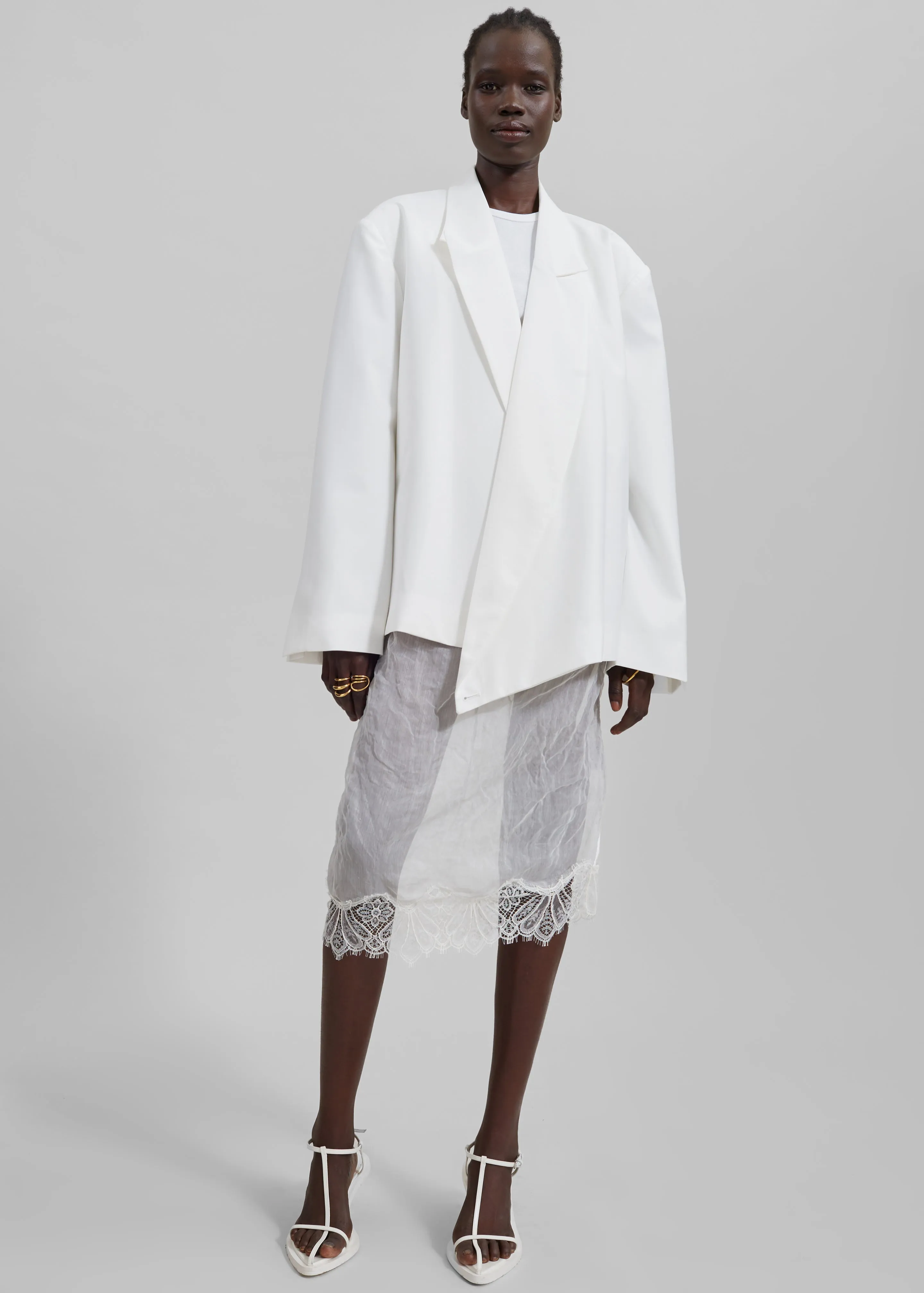 Coperni Wrinkled Organza Belt Skirt - White sold by Frankie Shop product image thumbnail 5