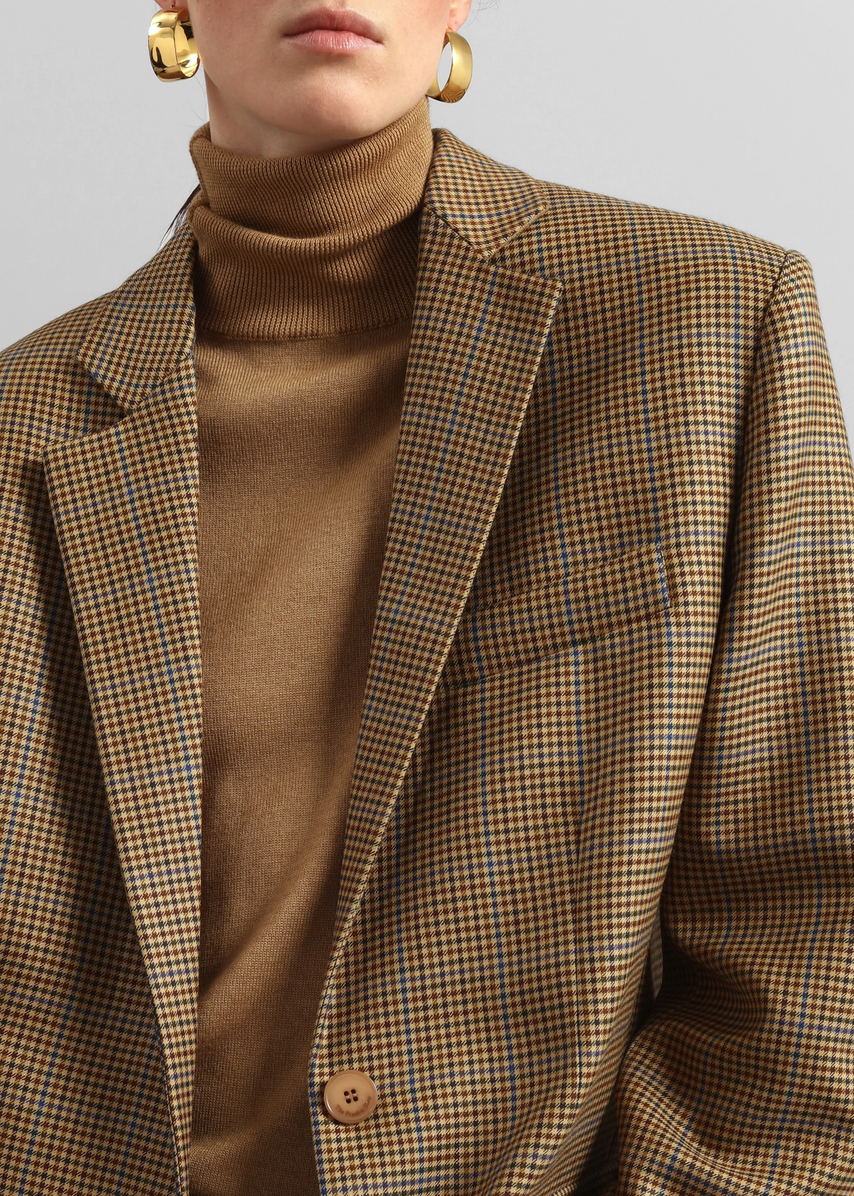 Lyra Oversized Houndstooth Blazer - Camel sold by Frankie Shop product image thumbnail 4