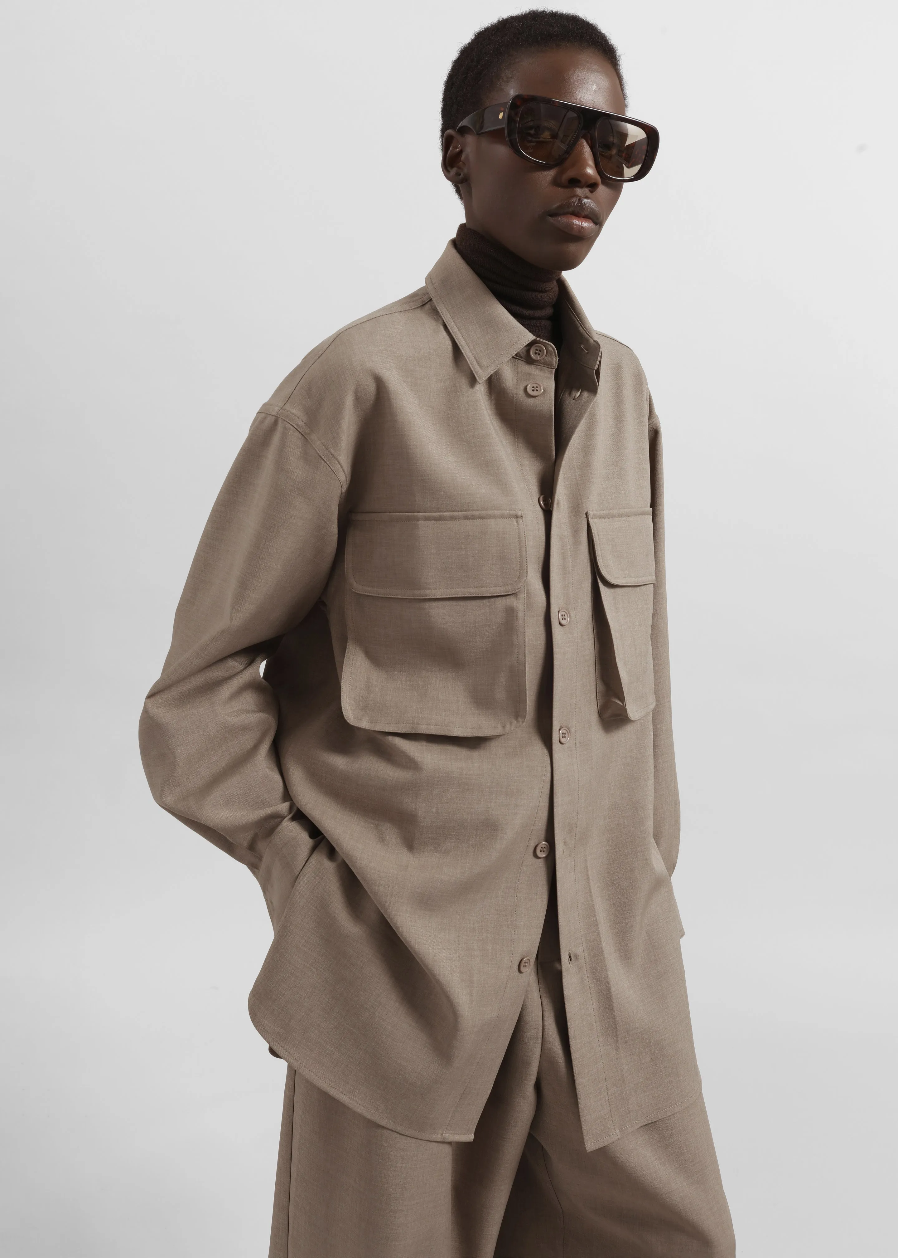 Culver Cargo Shirt - Taupe sold by Frankie Shop product image thumbnail 4