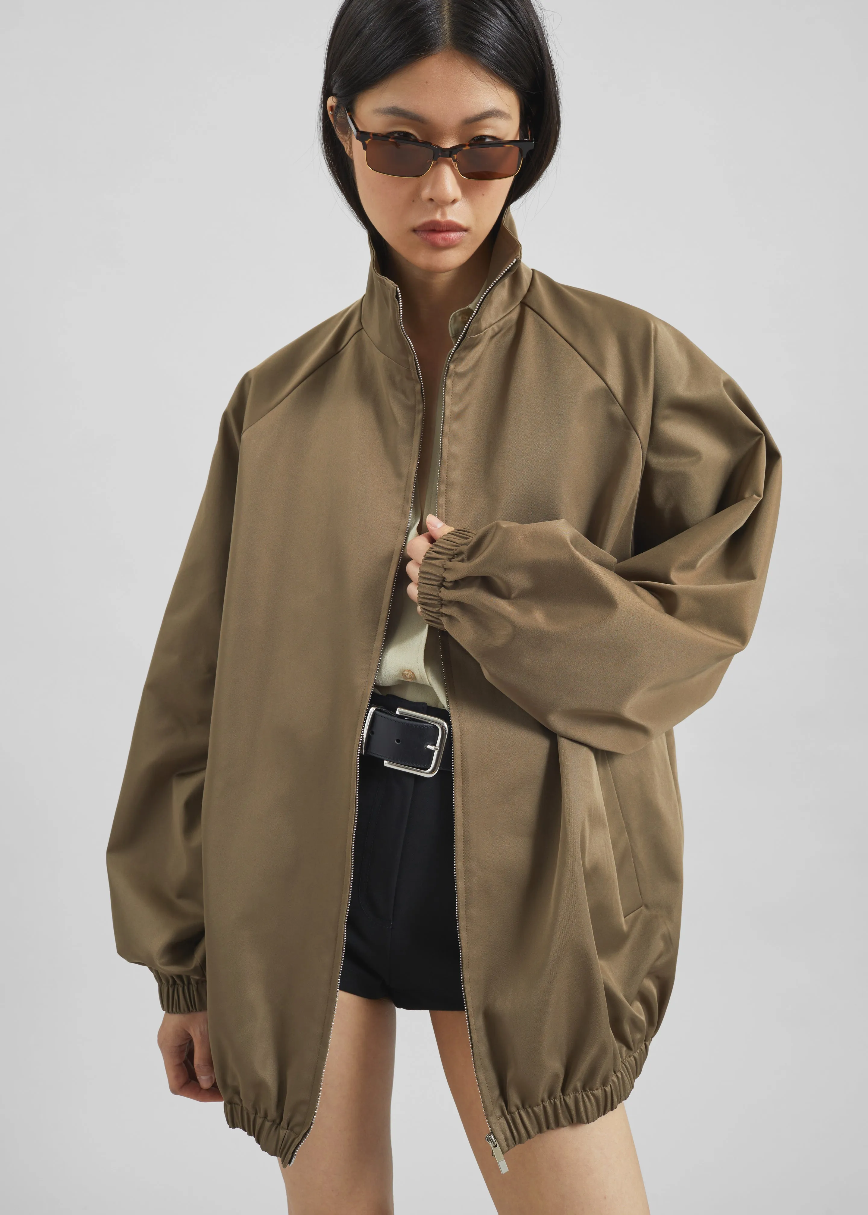 Baxter Lustrous Track Jacket - Moss Green sold by Frankie Shop product image thumbnail 2