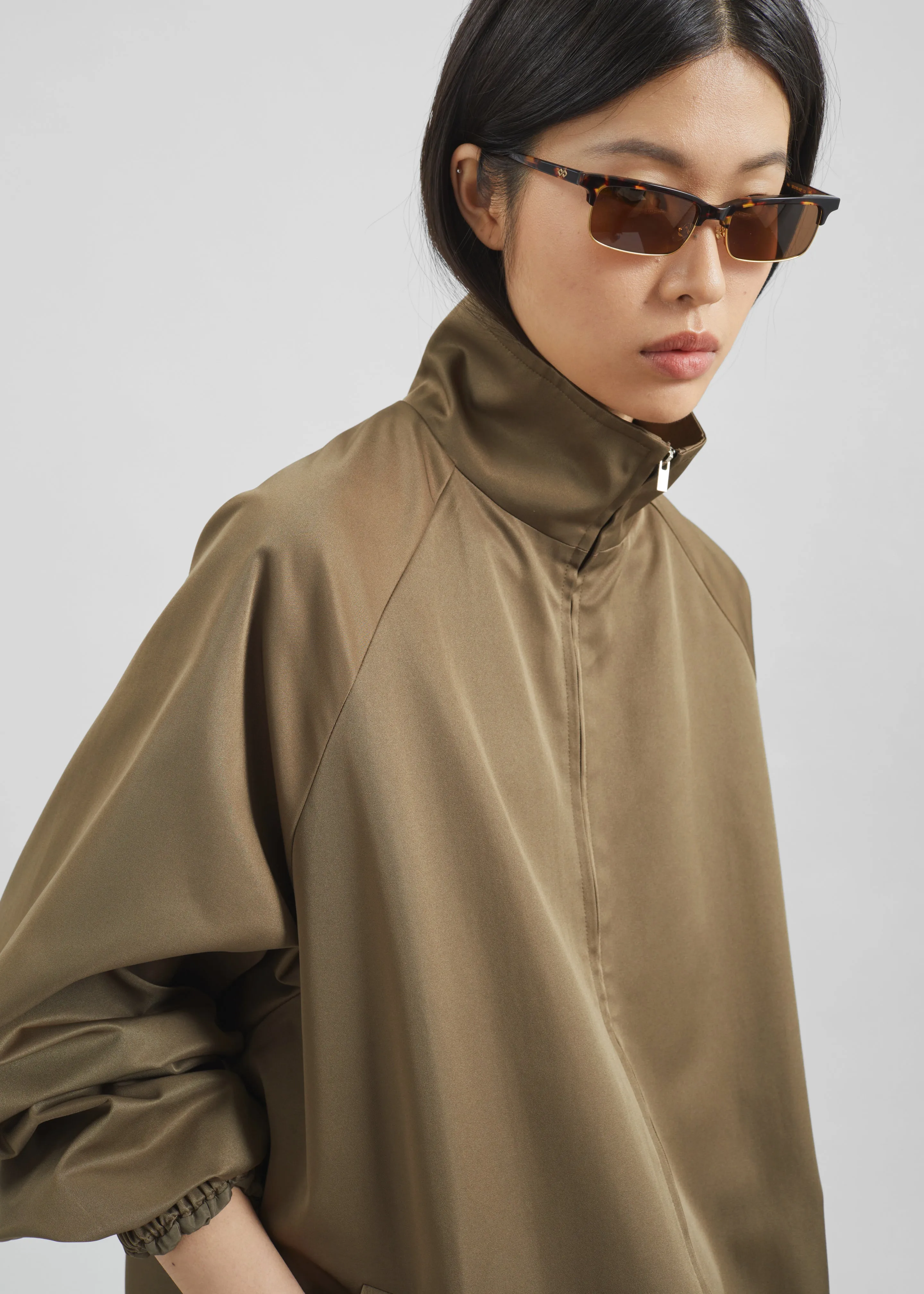Baxter Lustrous Track Jacket - Moss Green sold by Frankie Shop product image thumbnail 3