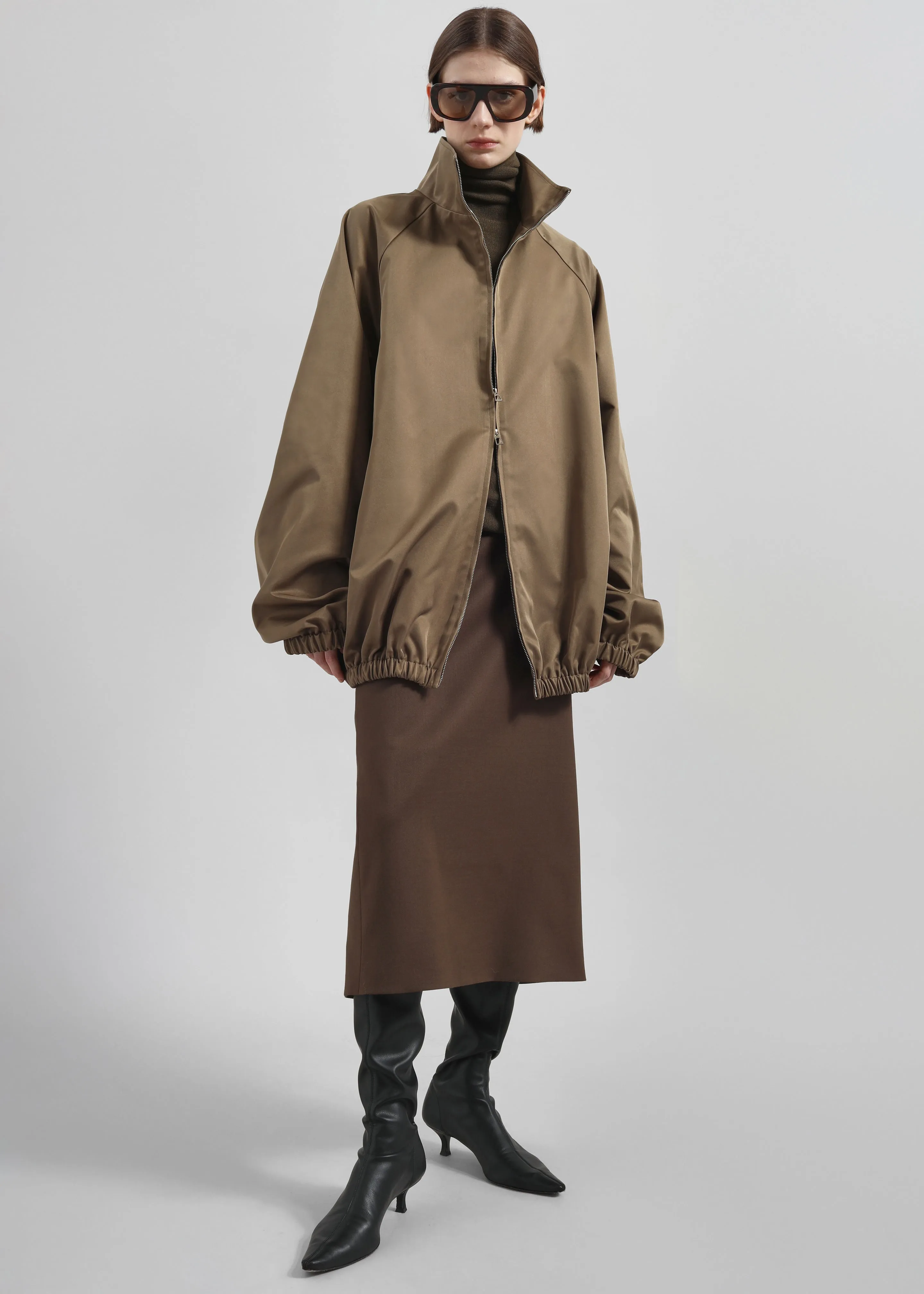 Baxter Lustrous Track Jacket - Moss Green sold by Frankie Shop product image thumbnail 4