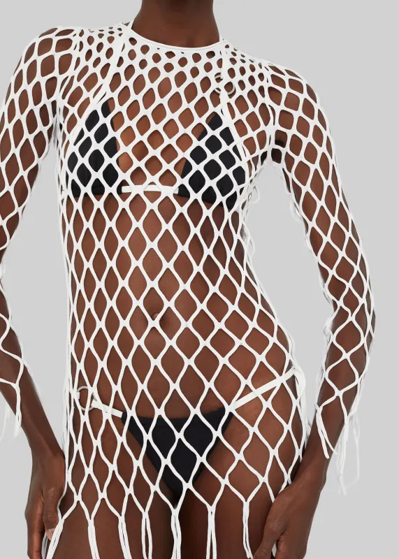 Christopher Esber Knitted Mesh Mini Dress - White sold by Frankie Shop