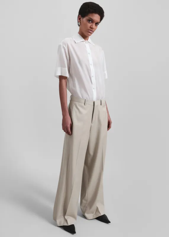 Linate Wide Trousers - Beige sold by Frankie Shop