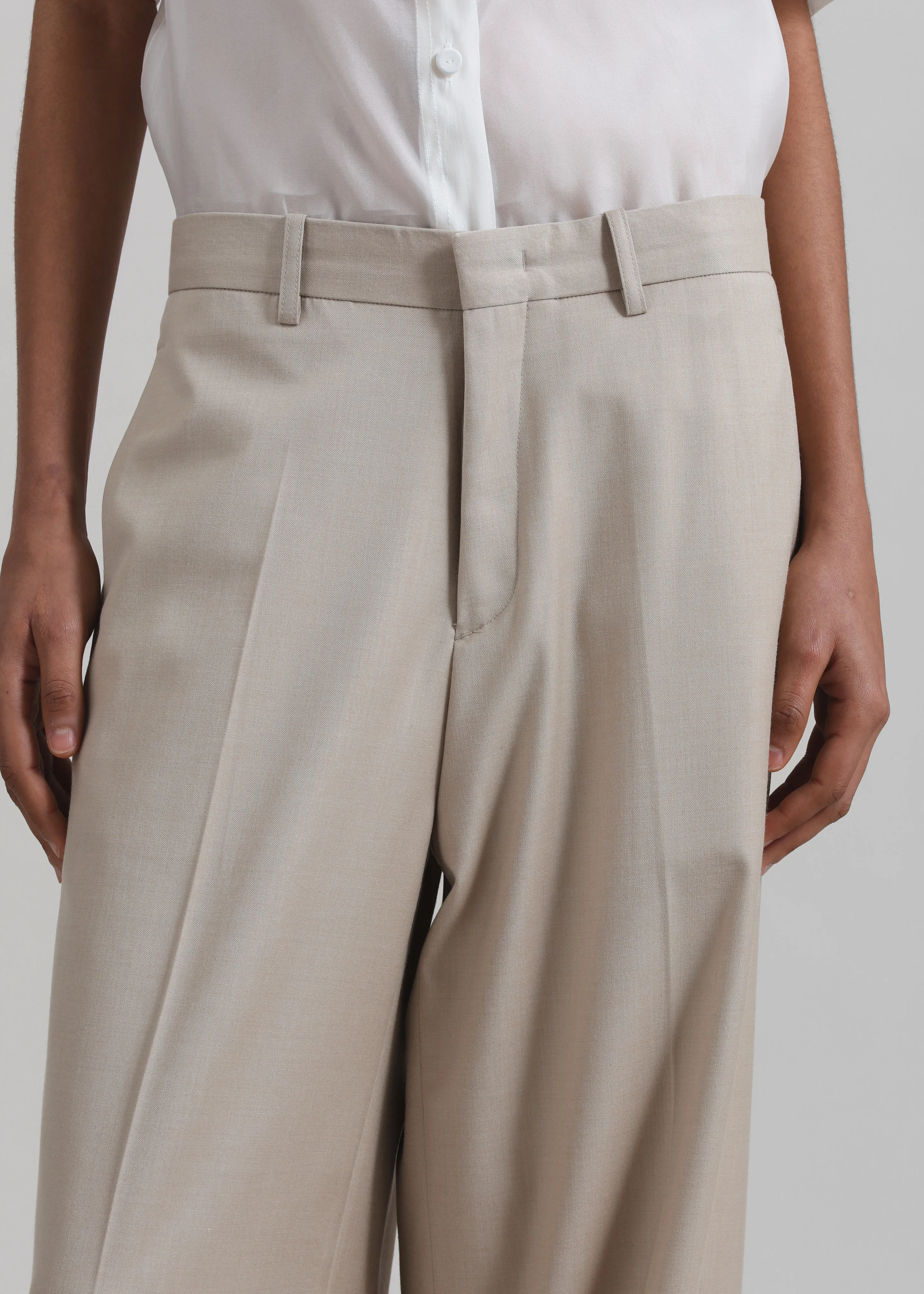 Linate Wide Trousers - Beige sold by Frankie Shop product image thumbnail 3