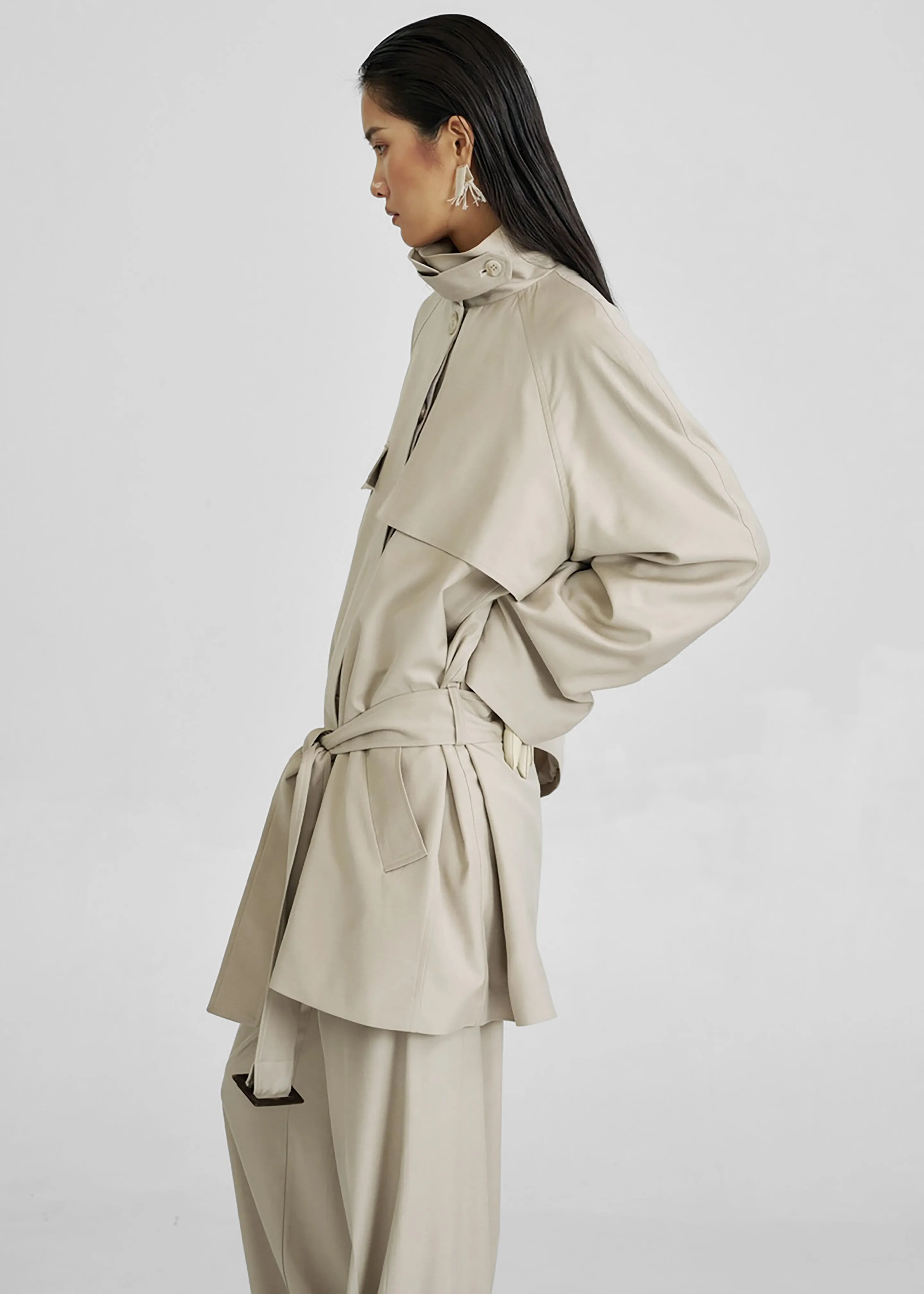 Linate Short Trench - Beige sold by Frankie Shop