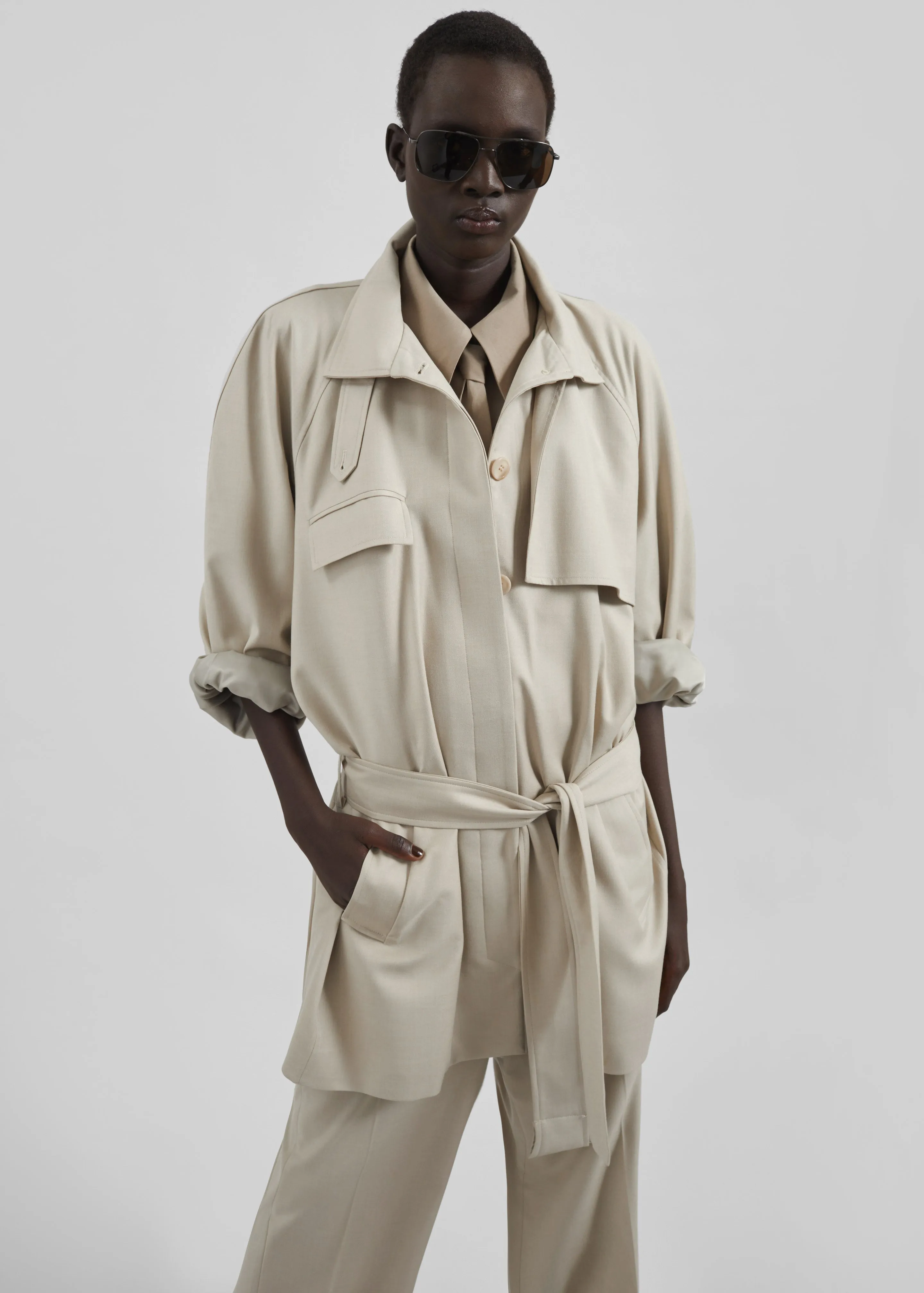 Linate Short Trench - Beige sold by Frankie Shop product image thumbnail 2