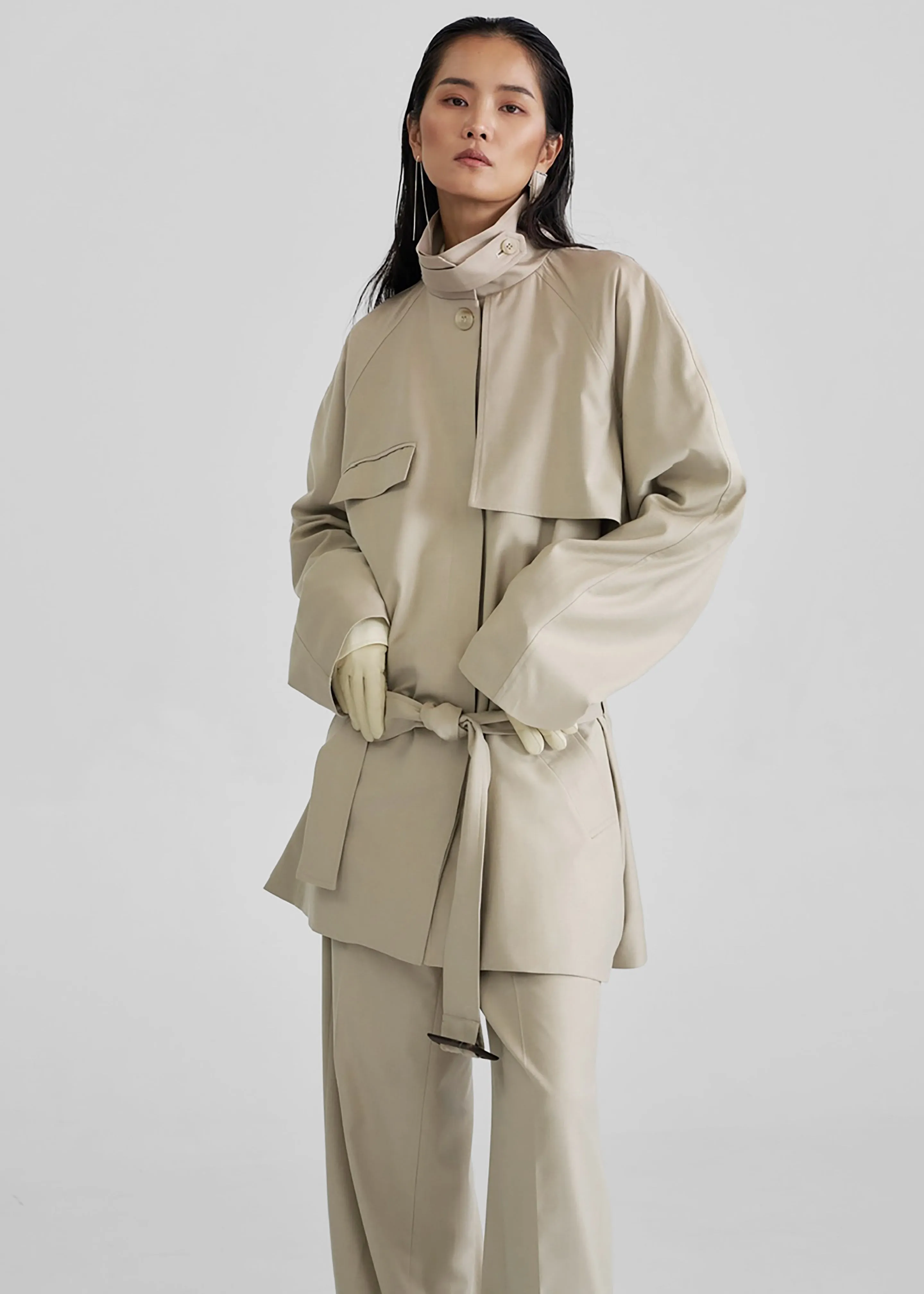 Linate Short Trench - Beige sold by Frankie Shop product image thumbnail 4