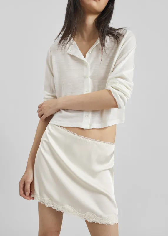 Tanvi Lace Mini Skirt - Ivory sold by Frankie Shop