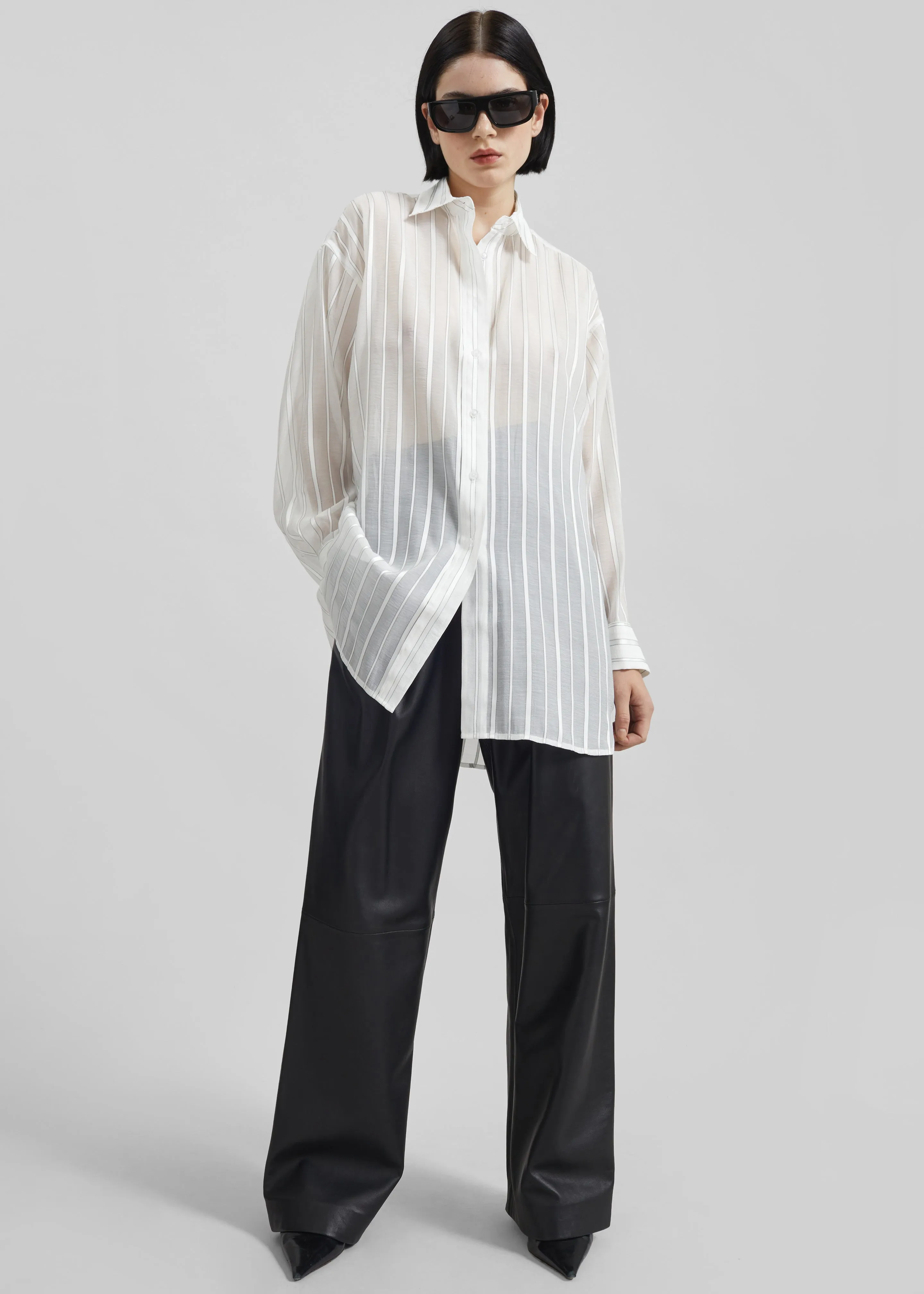 Remain Oversize Shirt - Cloud Dancer Comb sold by Frankie Shop product image thumbnail 4