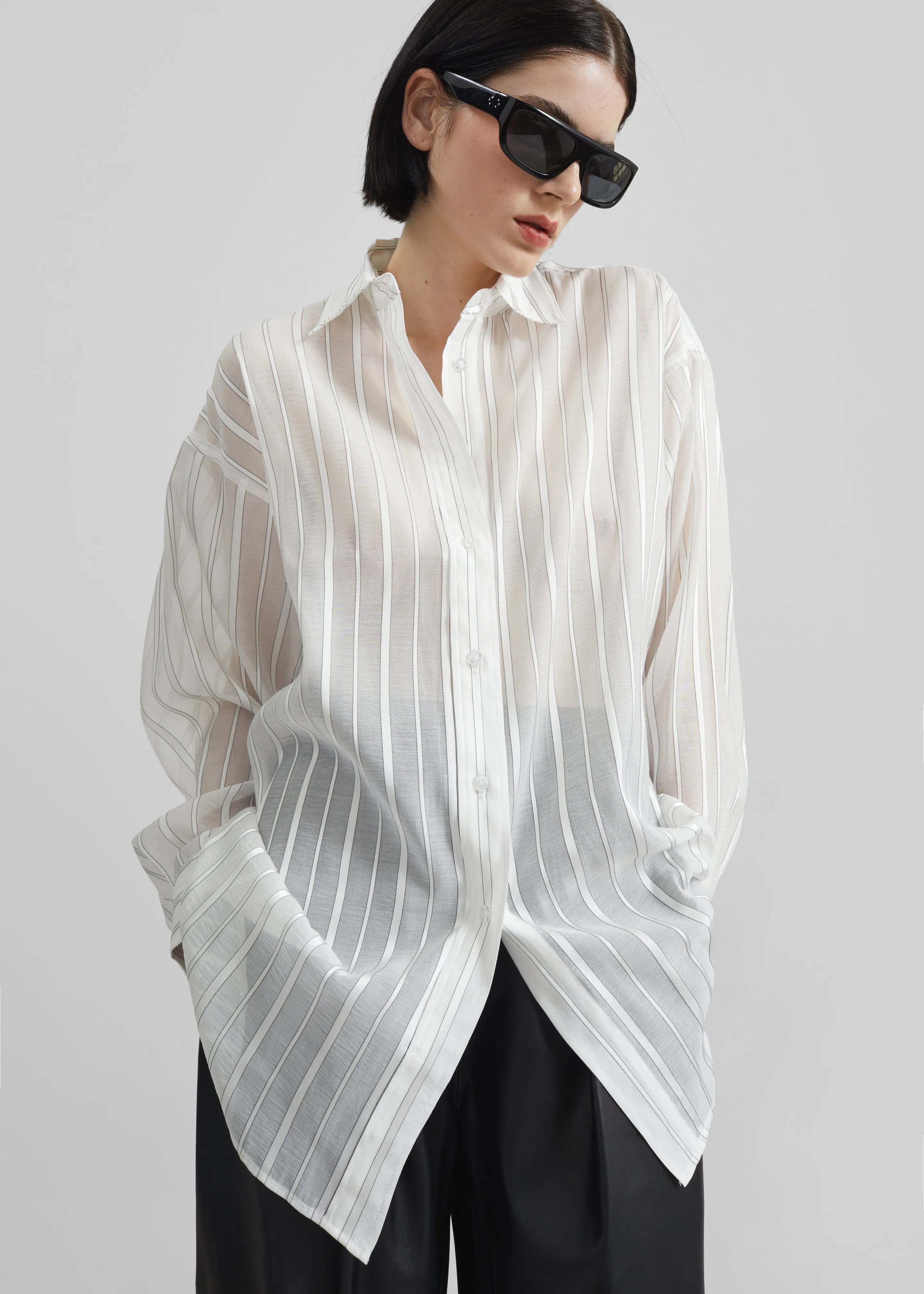 Remain Oversize Shirt - Cloud Dancer Comb sold by Frankie Shop product image thumbnail 2
