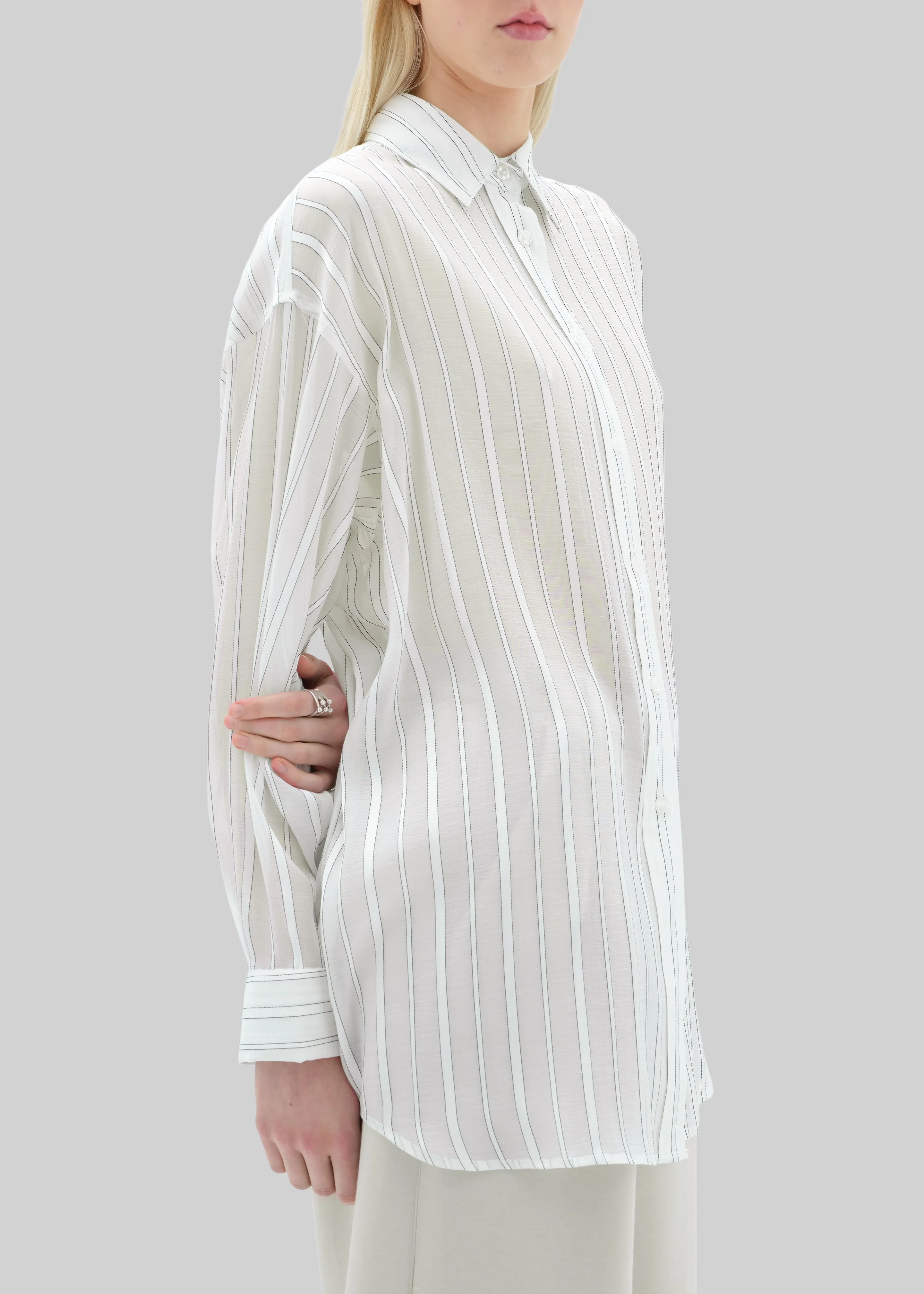 Remain Oversize Shirt - Cloud Dancer Comb sold by Frankie Shop