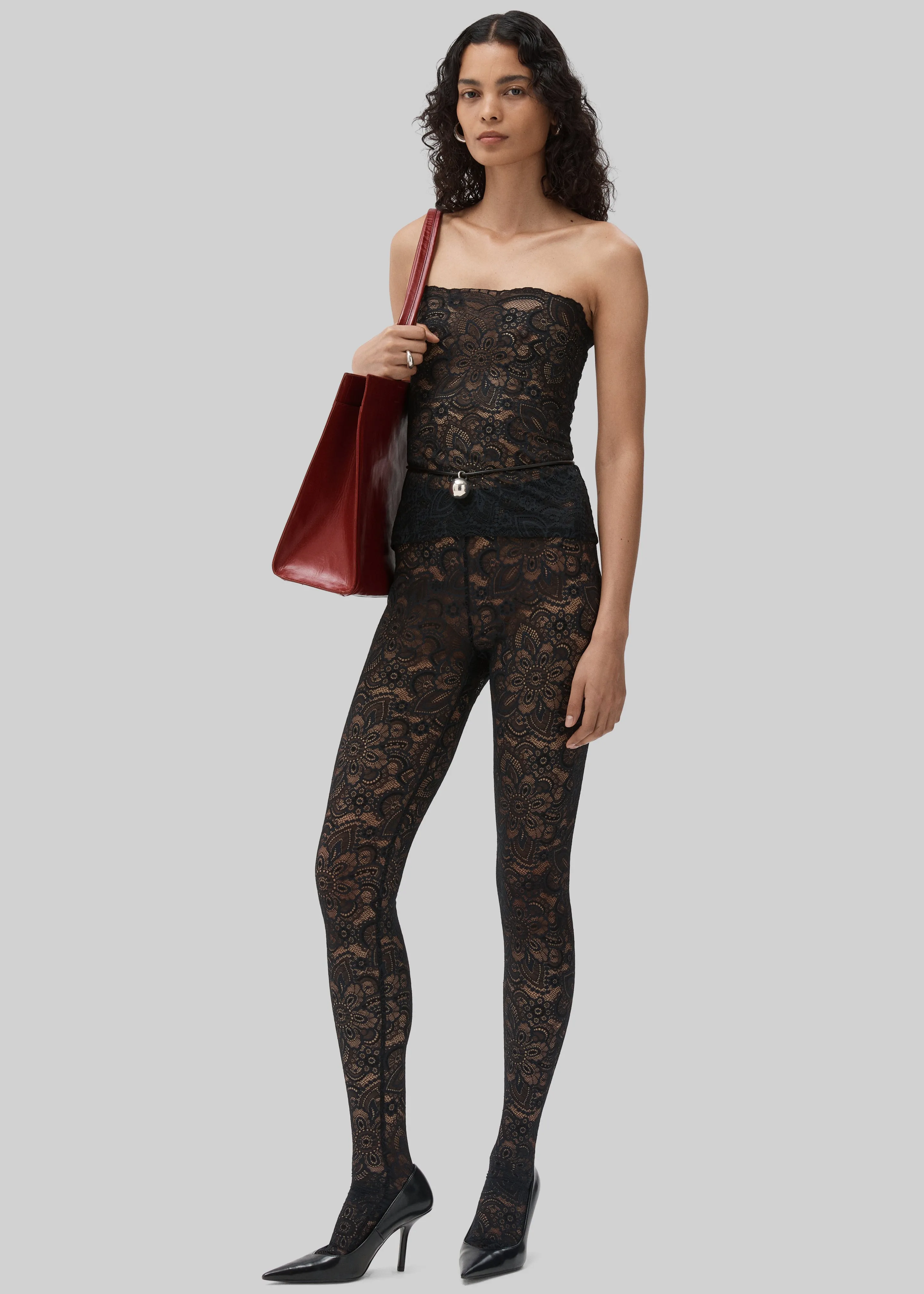 Beaufille Cassia Lace Stockings - Black sold by Frankie Shop product image thumbnail 4