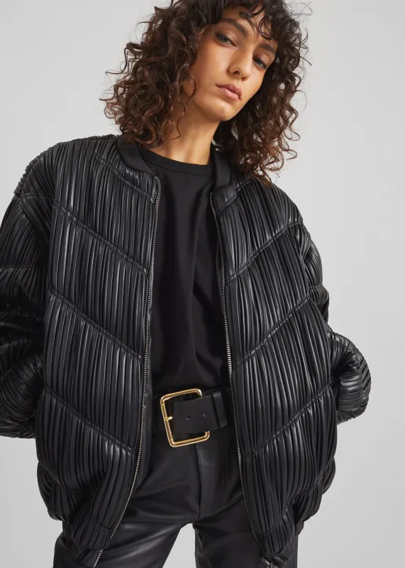 Rotate Pleated Bomber Jacket - Black sold by Frankie Shop