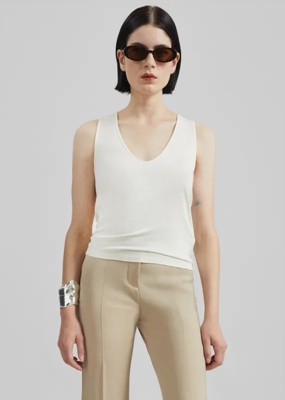 Loulou de Saison Albia LDS Tank Top - Ivory sold by Frankie Shop