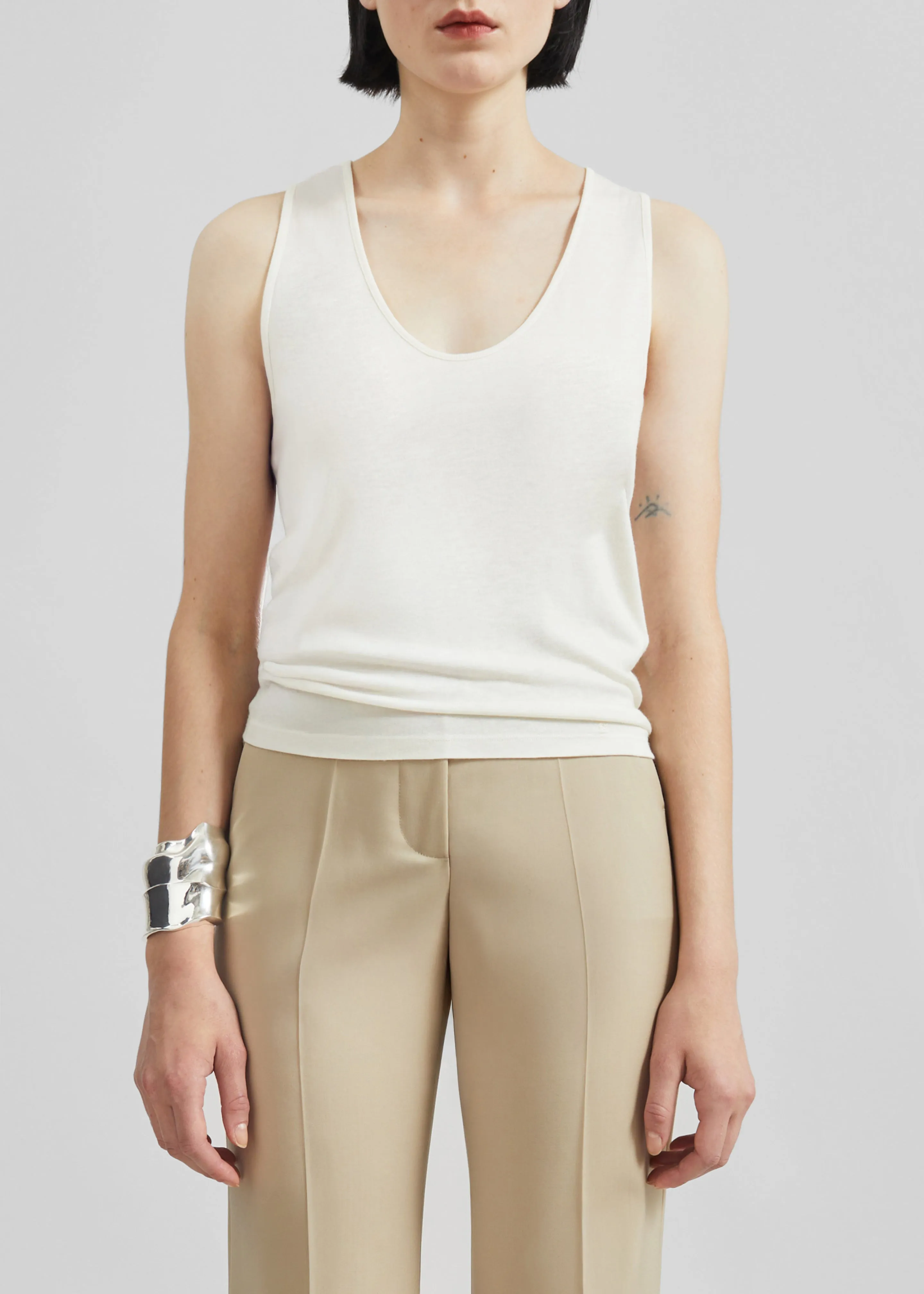 Loulou de Saison Albia LDS Tank Top - Ivory sold by Frankie Shop product image thumbnail 3