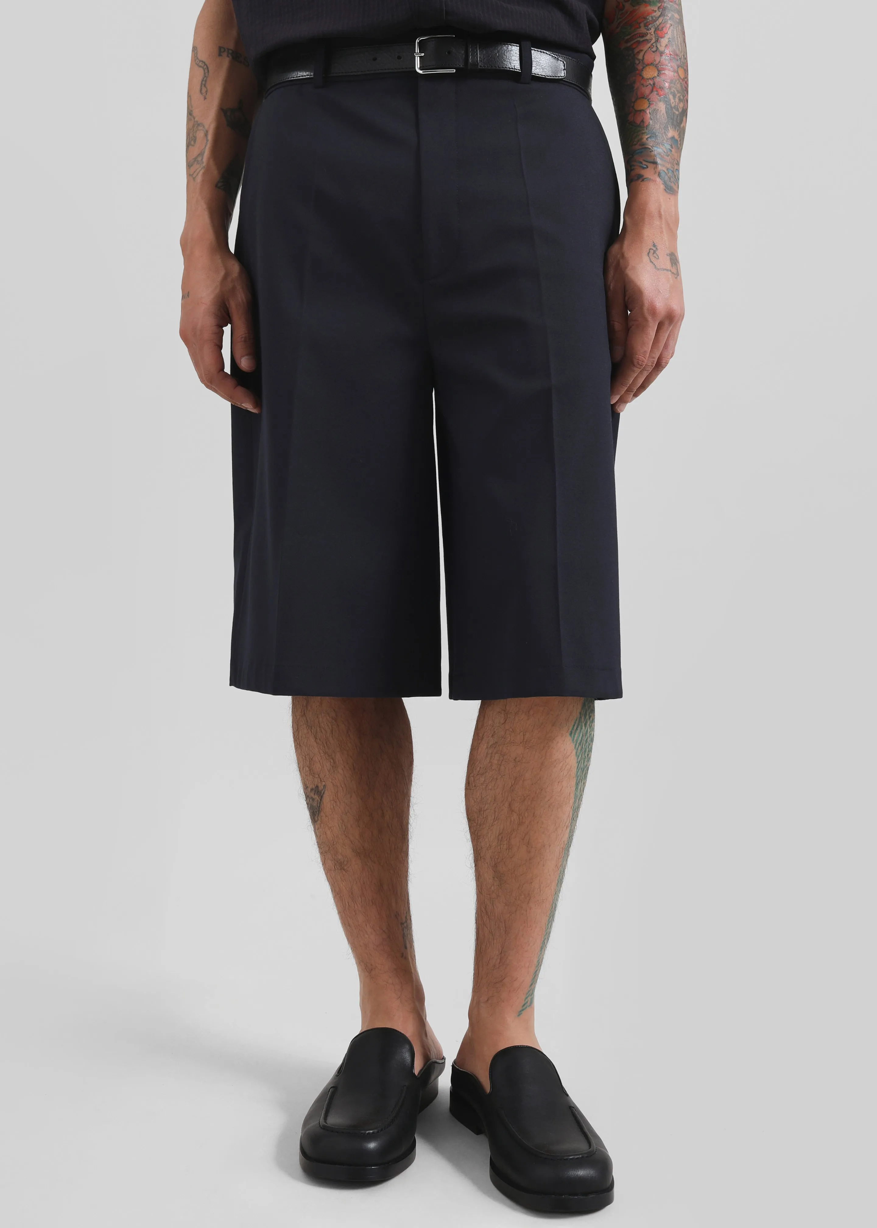 Belgrave Bermuda Shorts - Navy sold by Frankie Shop
