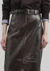 Taney Crackled Pencil Skirt - Brown sold by Frankie Shop