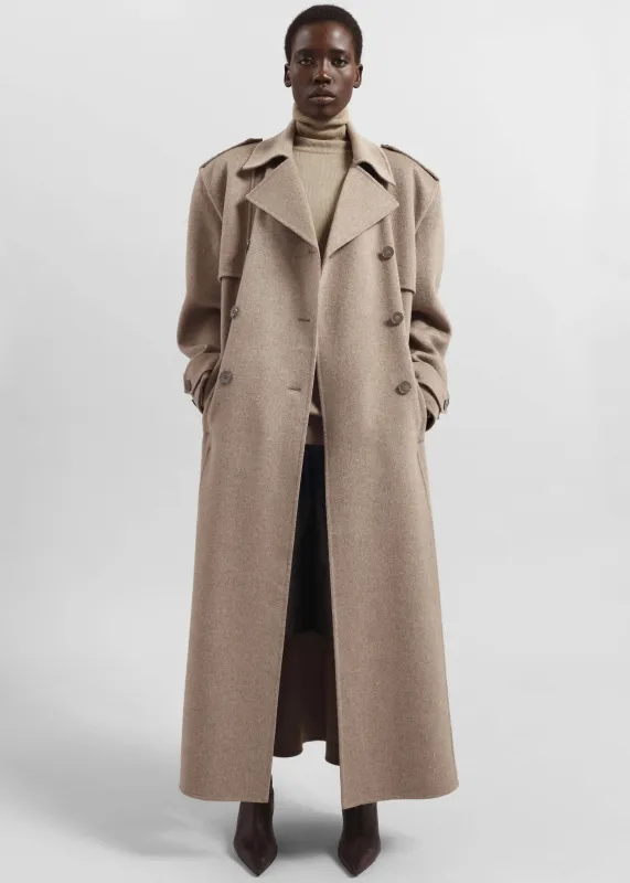 Nikola Padded Trench Coat - Taupe Melange sold by Frankie Shop