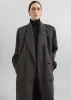 Gaia Double Breasted Coat - Dark Grey Melange sold by Frankie Shop