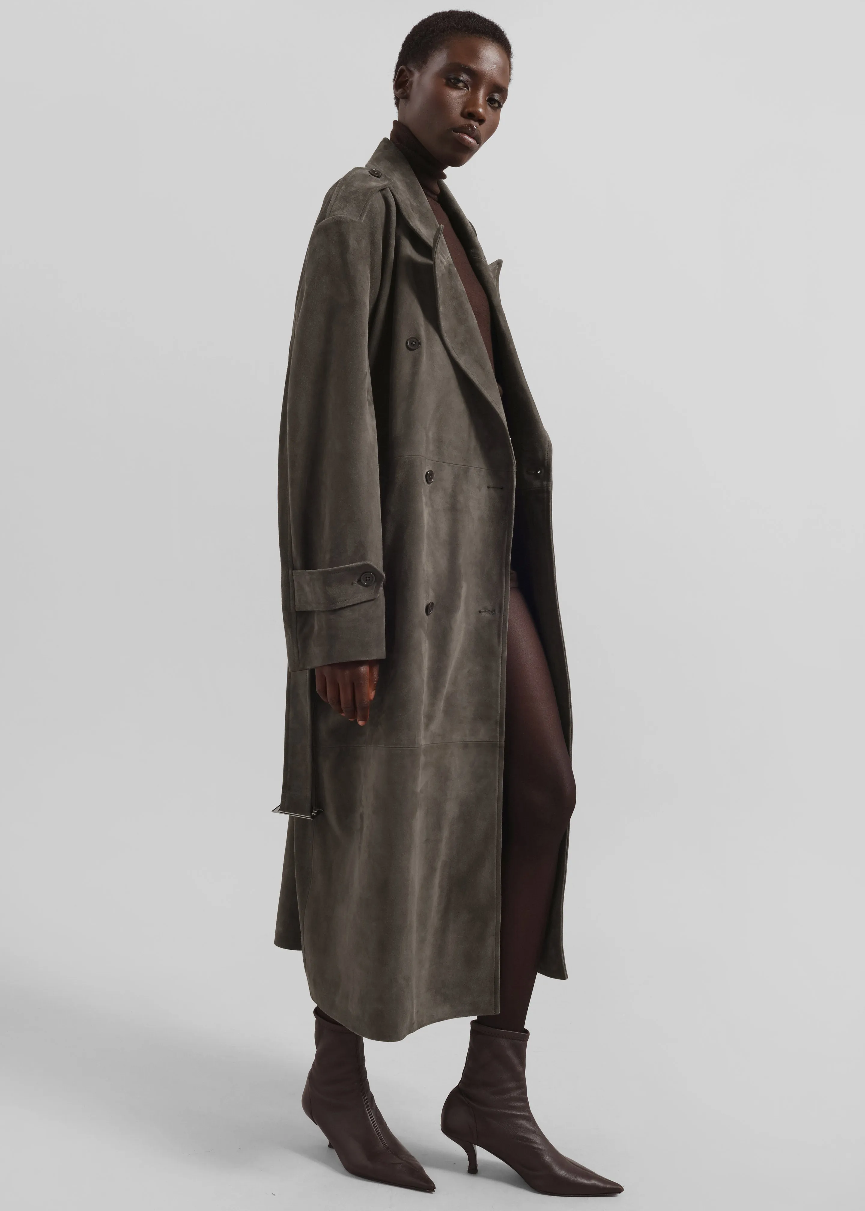 Pembroke Faux Suede Trench - Mousse sold by Frankie Shop product image thumbnail 3