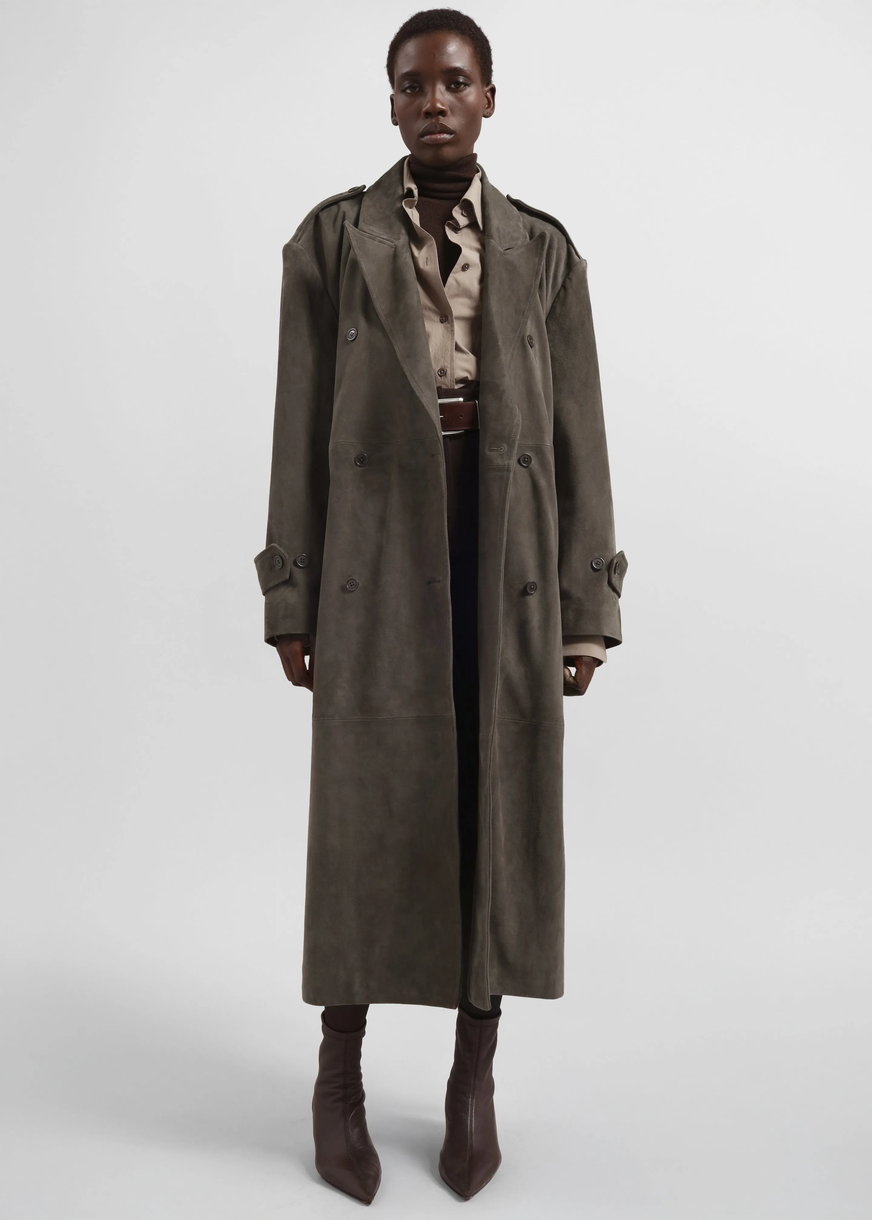 Pembroke Faux Suede Trench - Mousse sold by Frankie Shop product image thumbnail 5