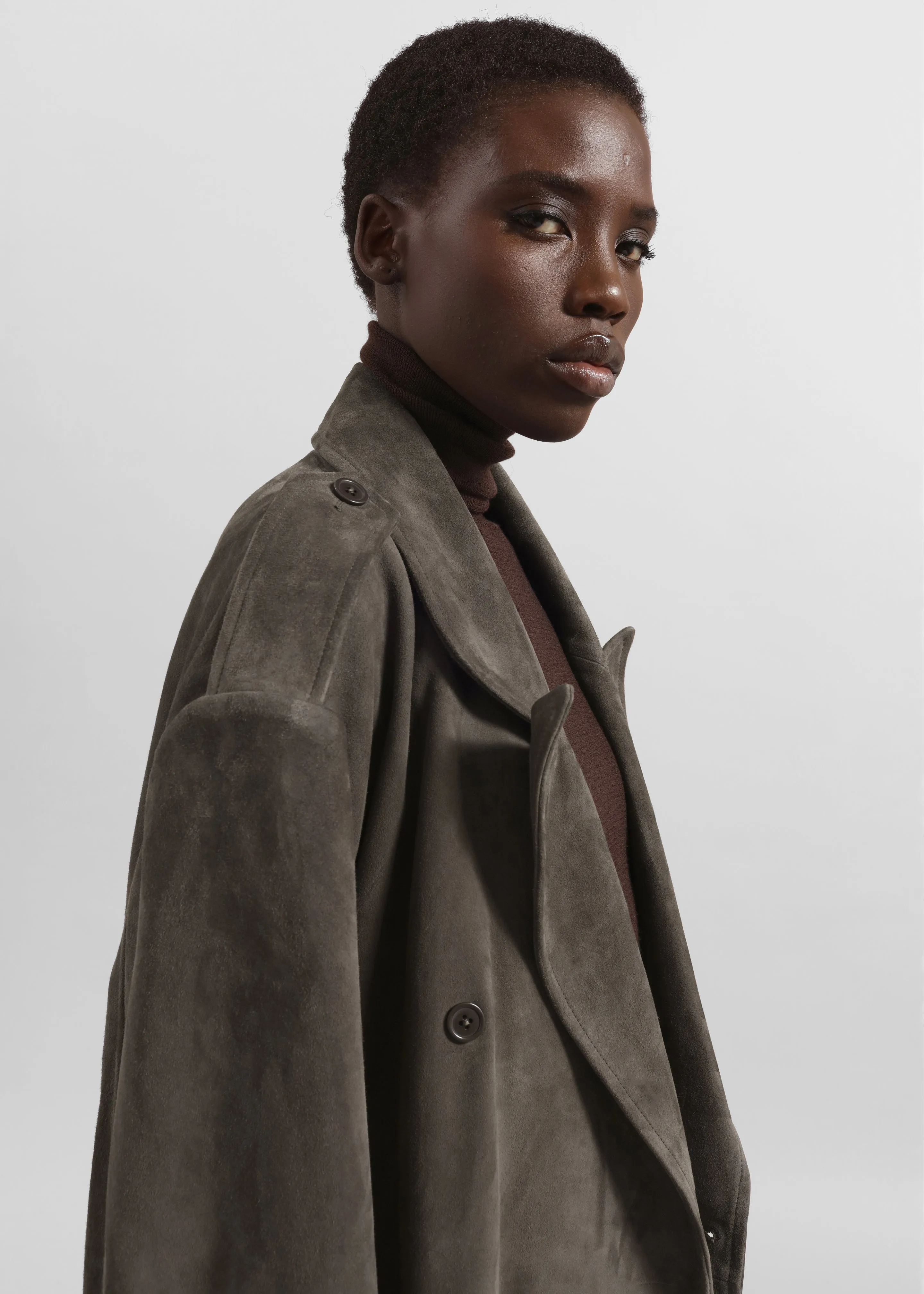 Pembroke Faux Suede Trench - Mousse sold by Frankie Shop product image thumbnail 4
