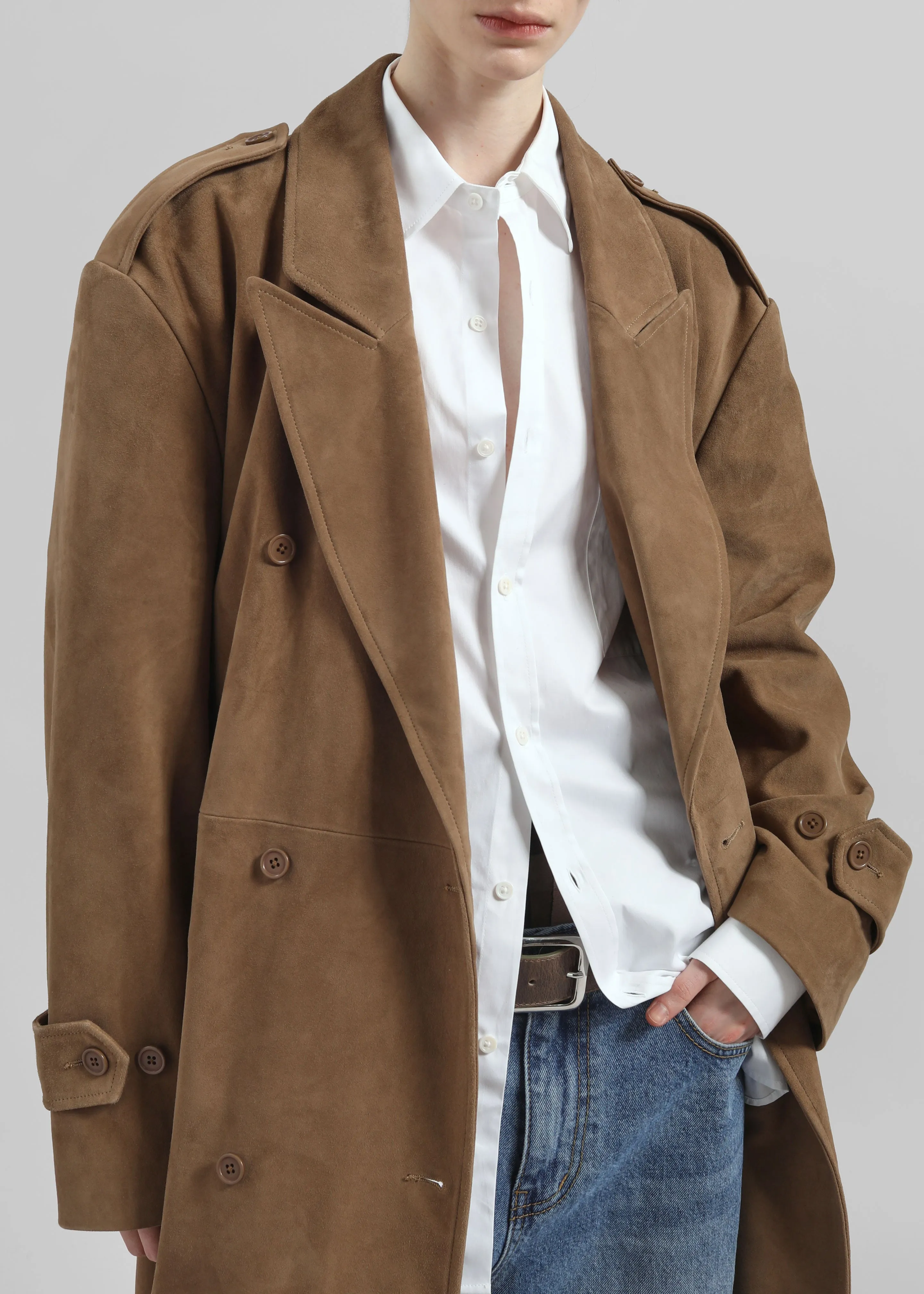 Pembroke Faux Suede Trench - Camel sold by Frankie Shop product image thumbnail 4