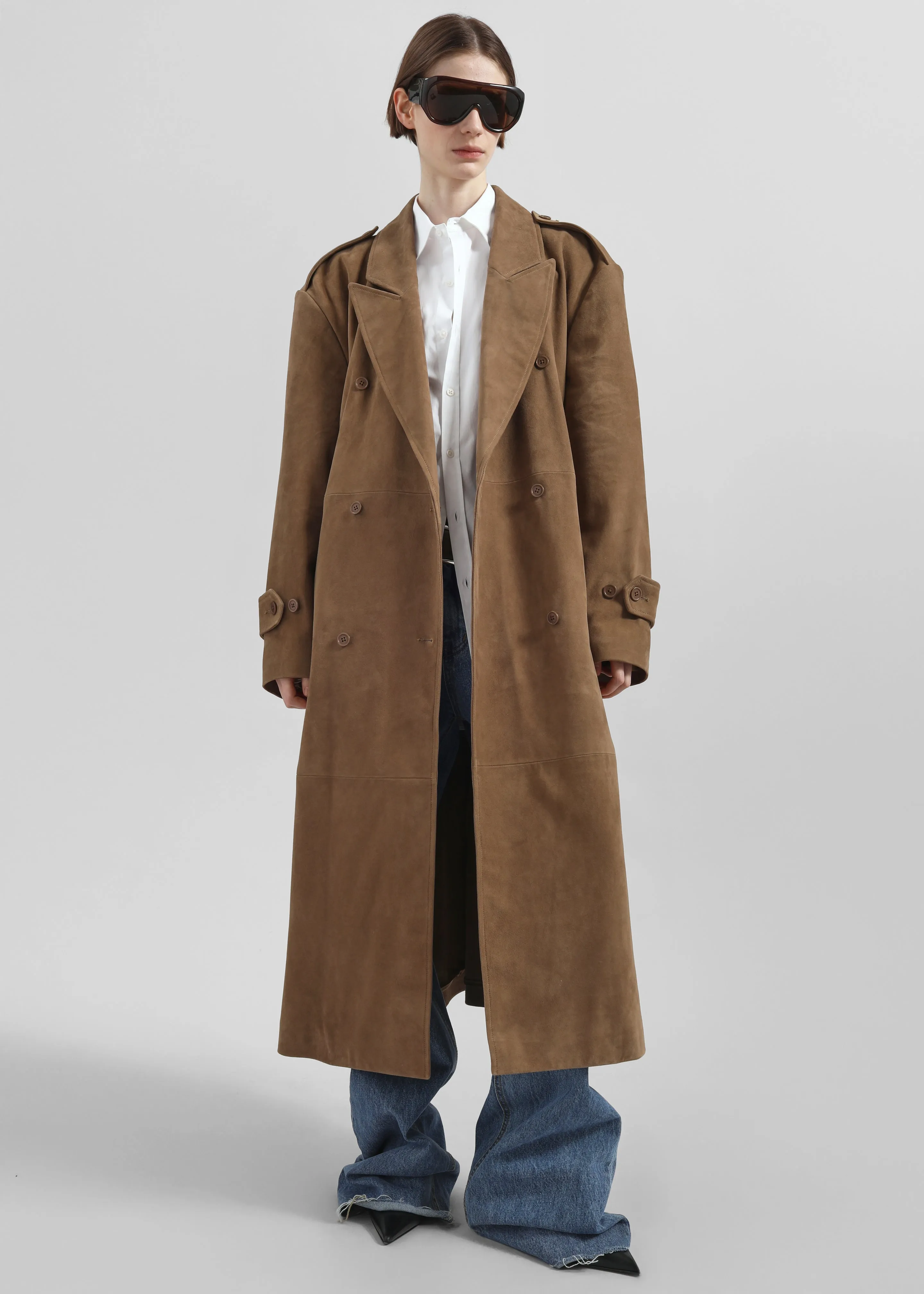 Pembroke Faux Suede Trench - Camel sold by Frankie Shop product image thumbnail 3