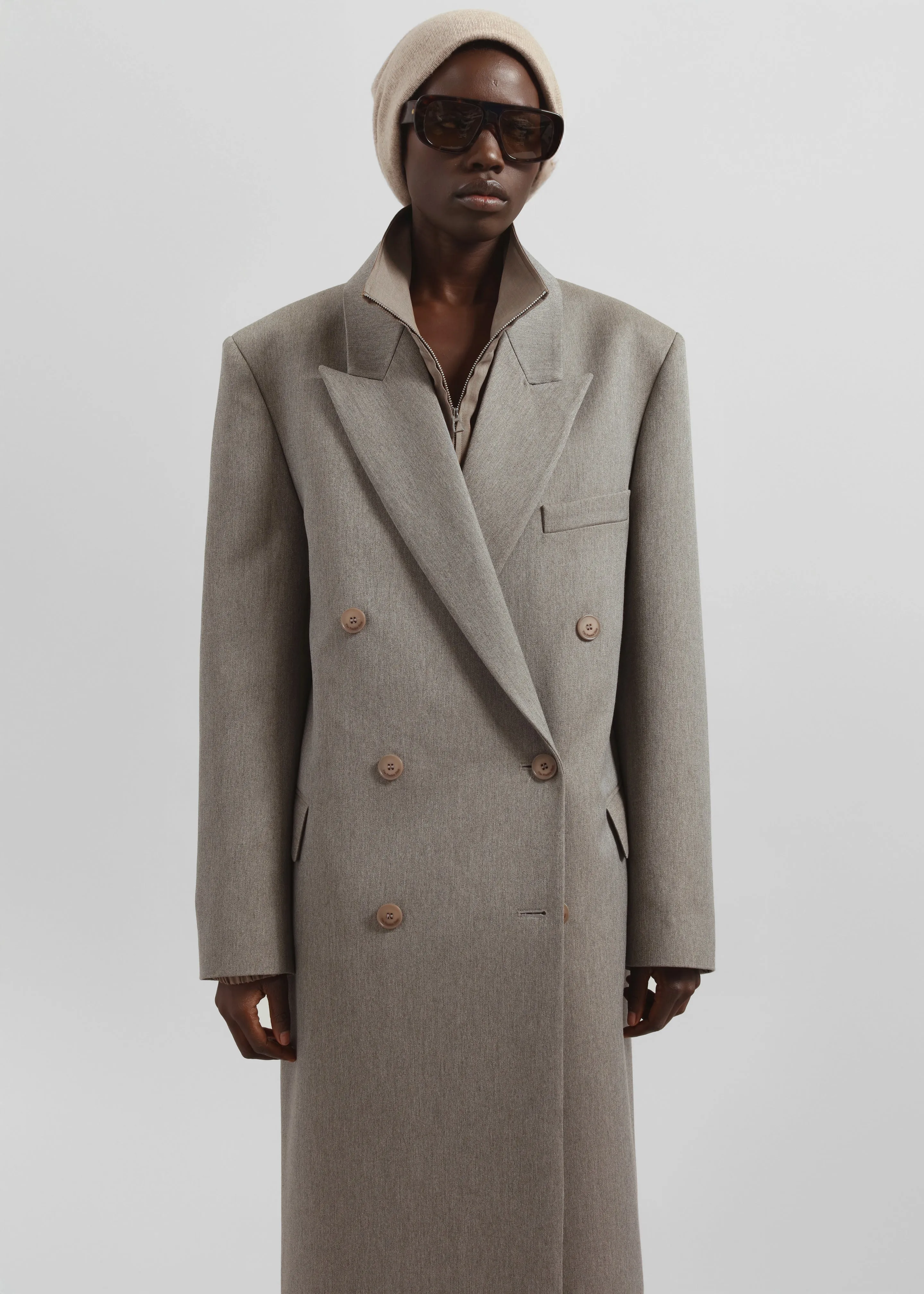 Jane Long Coat - Taupe Melange sold by Frankie Shop product image thumbnail 2