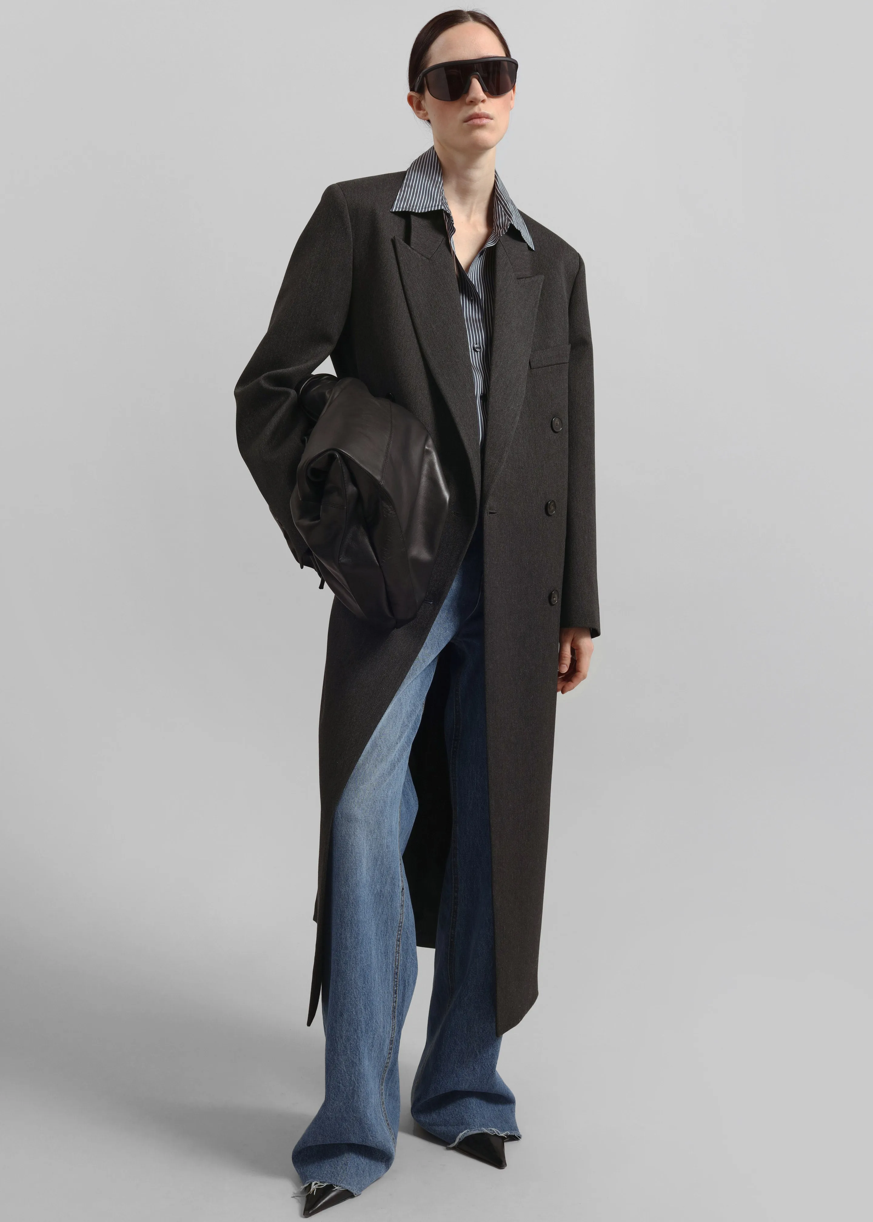 Jane Long Coat - Grey Melange sold by Frankie Shop product image thumbnail 3