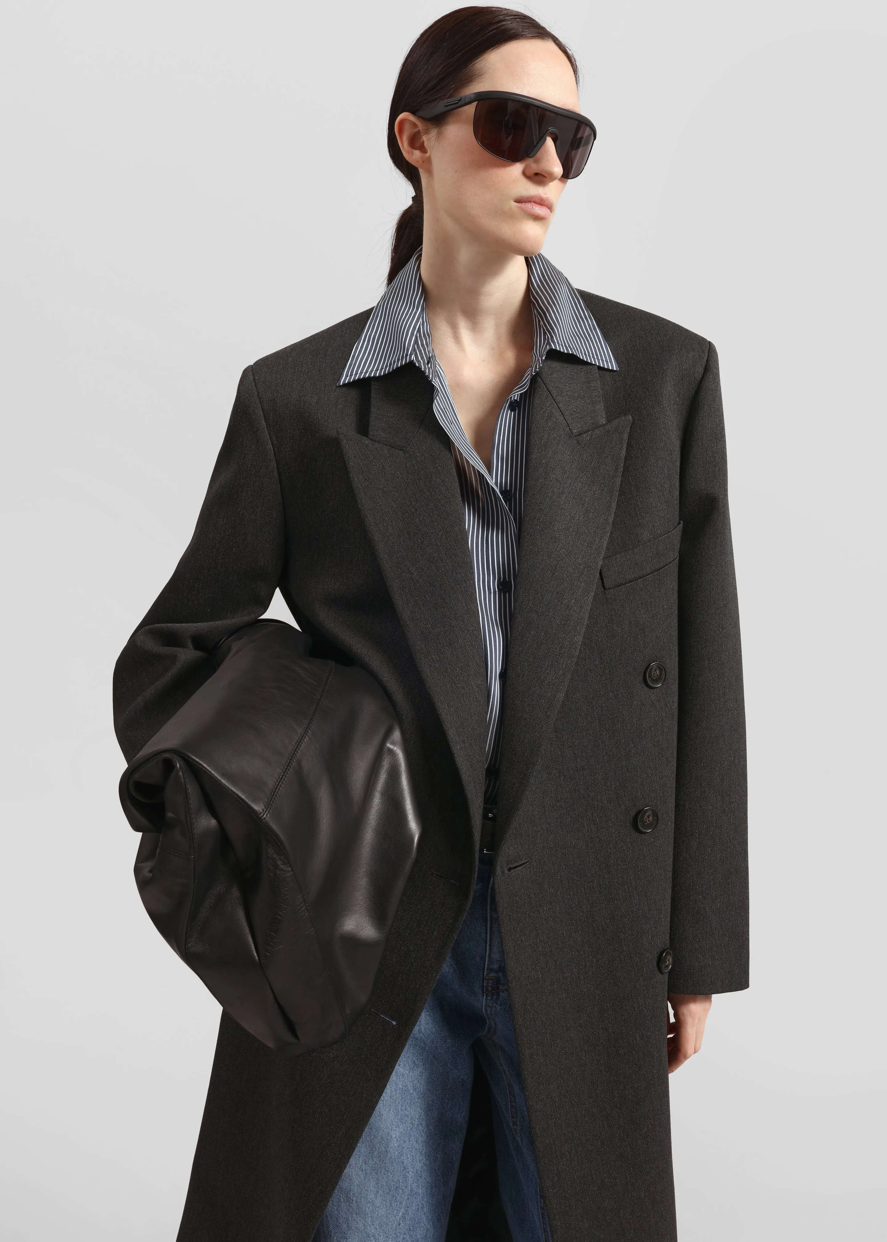 Jane Long Coat - Grey Melange sold by Frankie Shop product image thumbnail 2