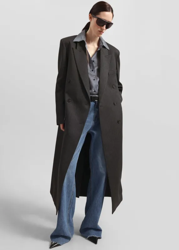 Jane Long Coat - Grey Melange sold by Frankie Shop