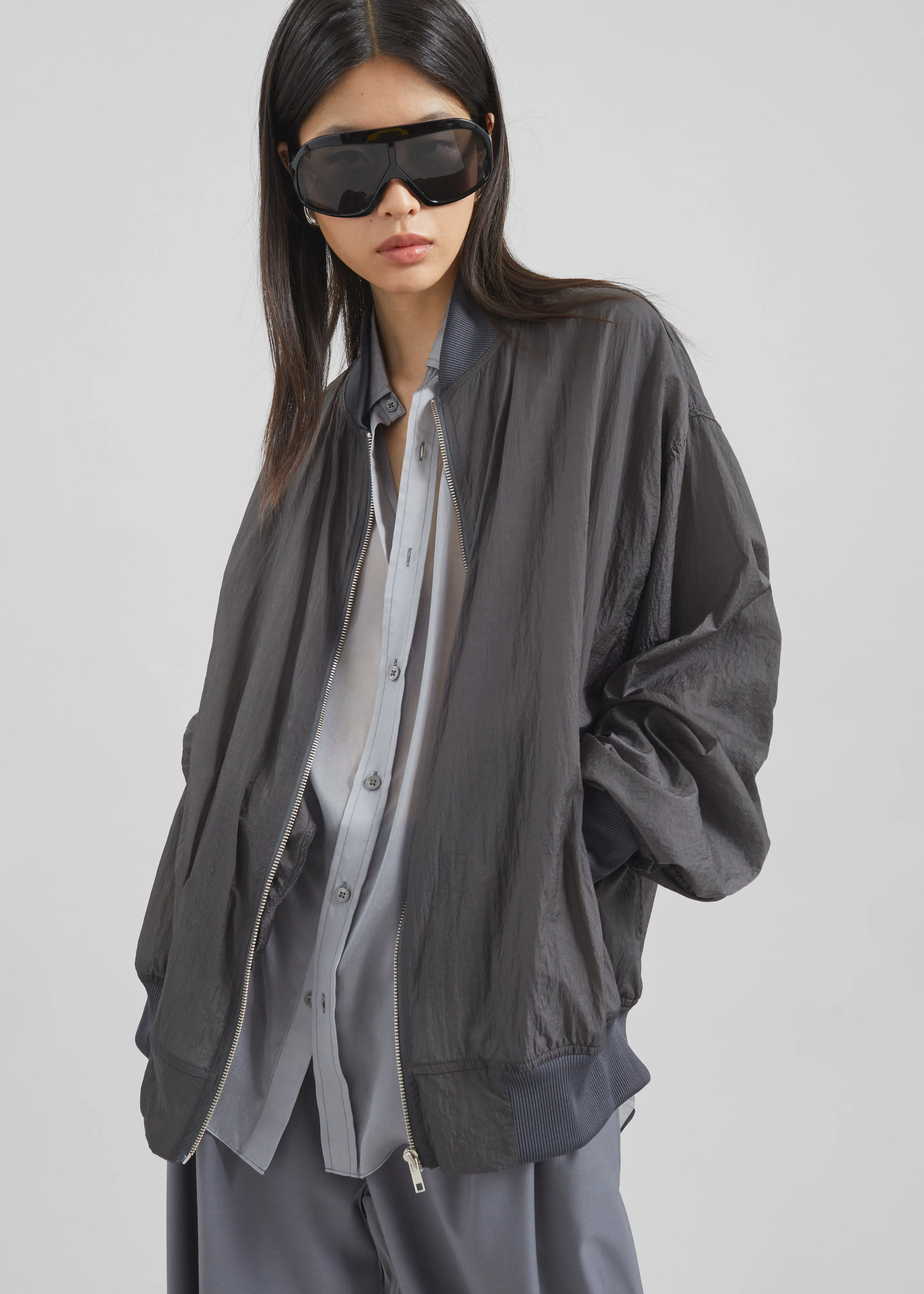 Volos Light Bomber Jacket - Charcoal sold by Frankie Shop product image thumbnail 4
