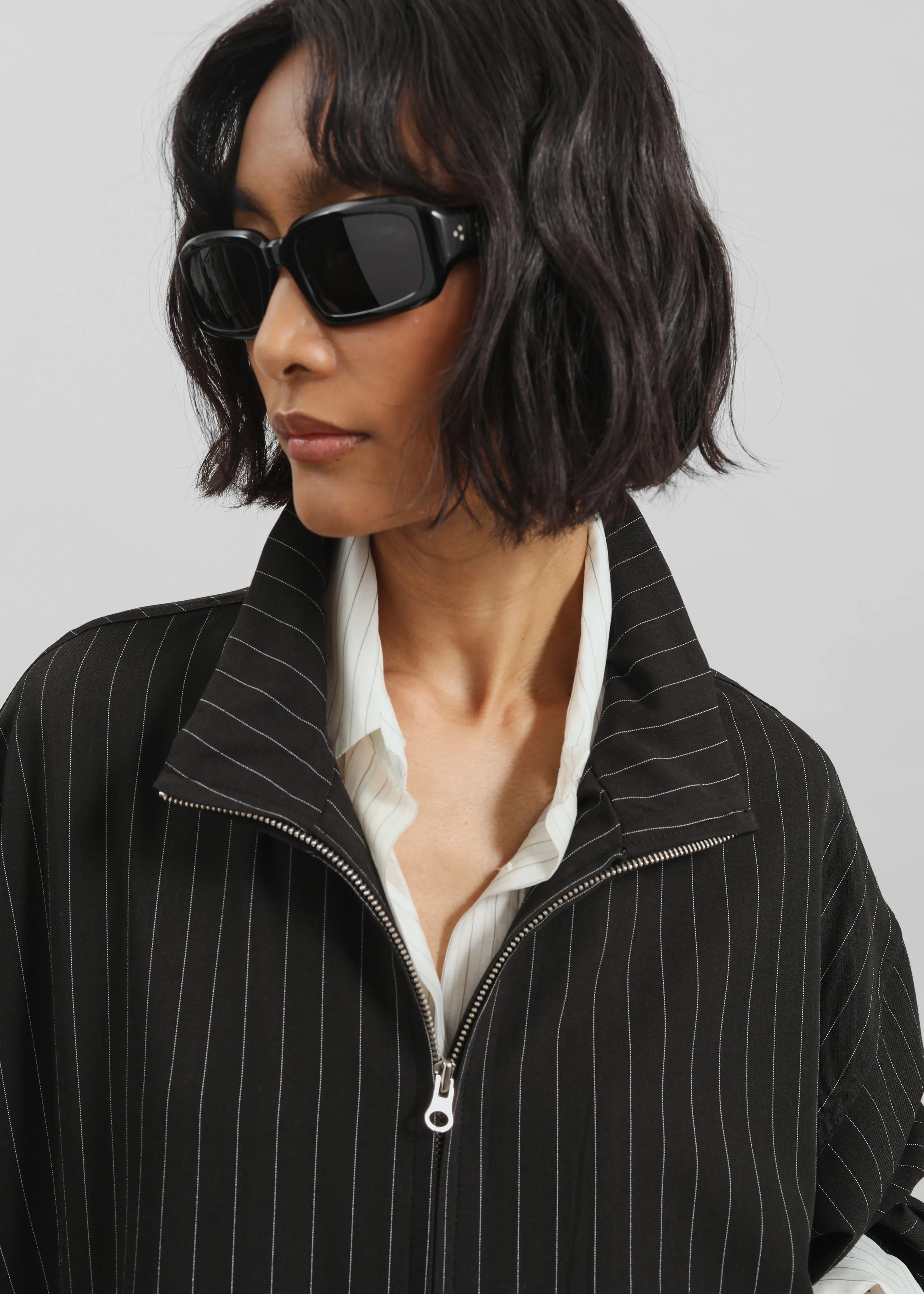Rilton Light Jacket - Black/White Pinstripe sold by Frankie Shop product image thumbnail 4