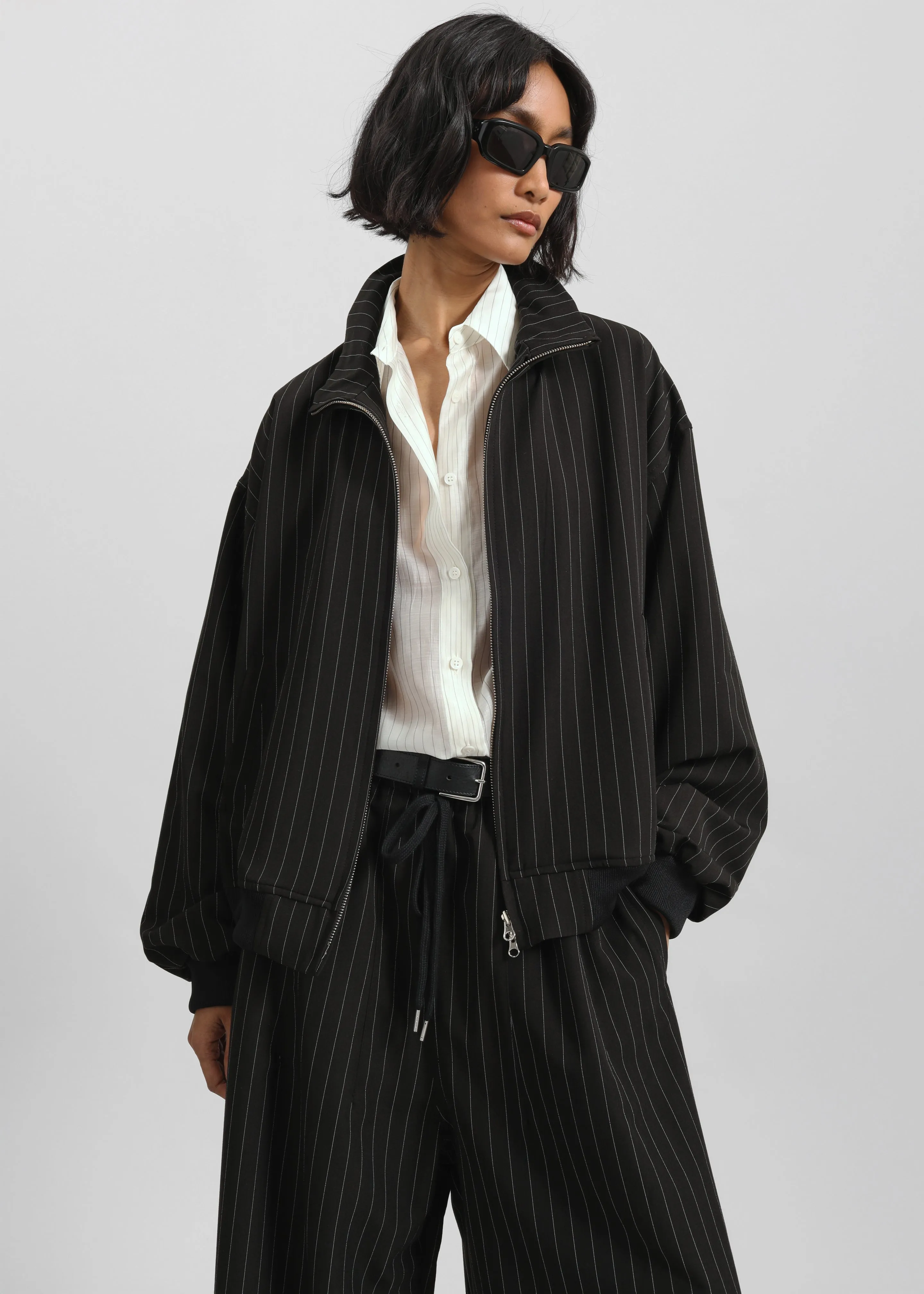 Rilton Light Jacket - Black/White Pinstripe sold by Frankie Shop