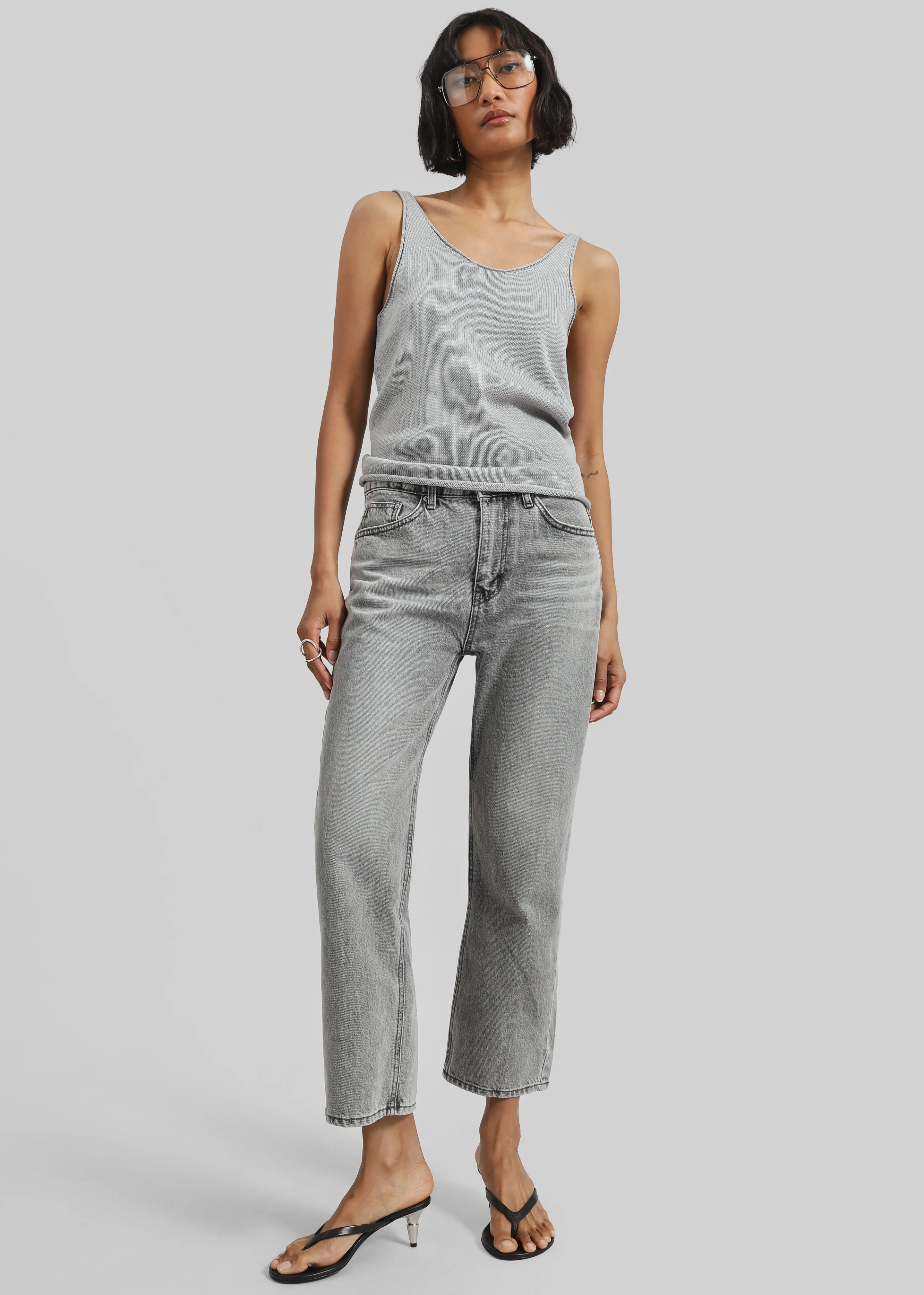 Islay Open-Back Knit Tank - Grey sold by Frankie Shop product image thumbnail 3