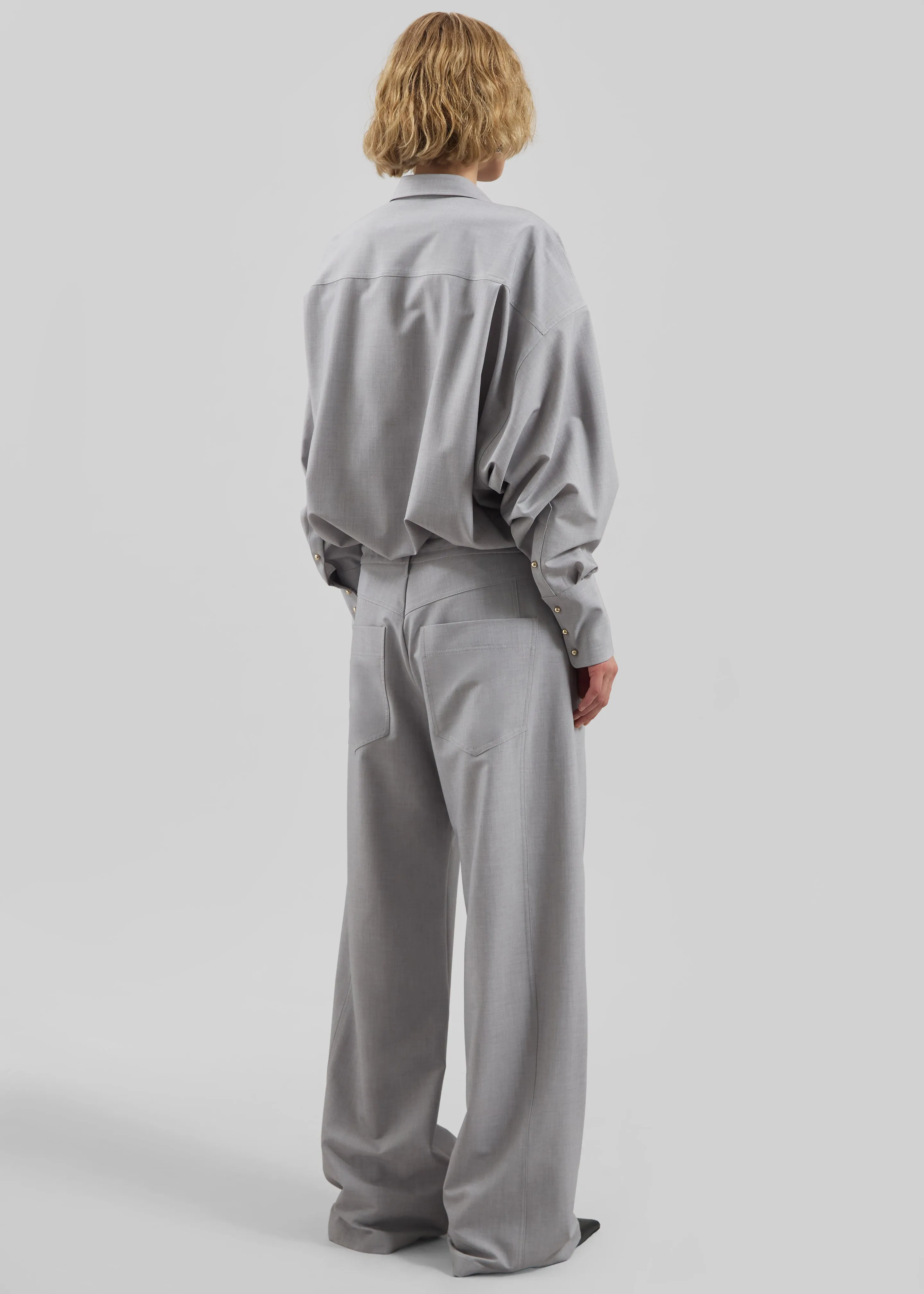 Darkpark Iris Viscose Wool Paper Bags Pants - Light Grey sold by Frankie Shop product image thumbnail 5